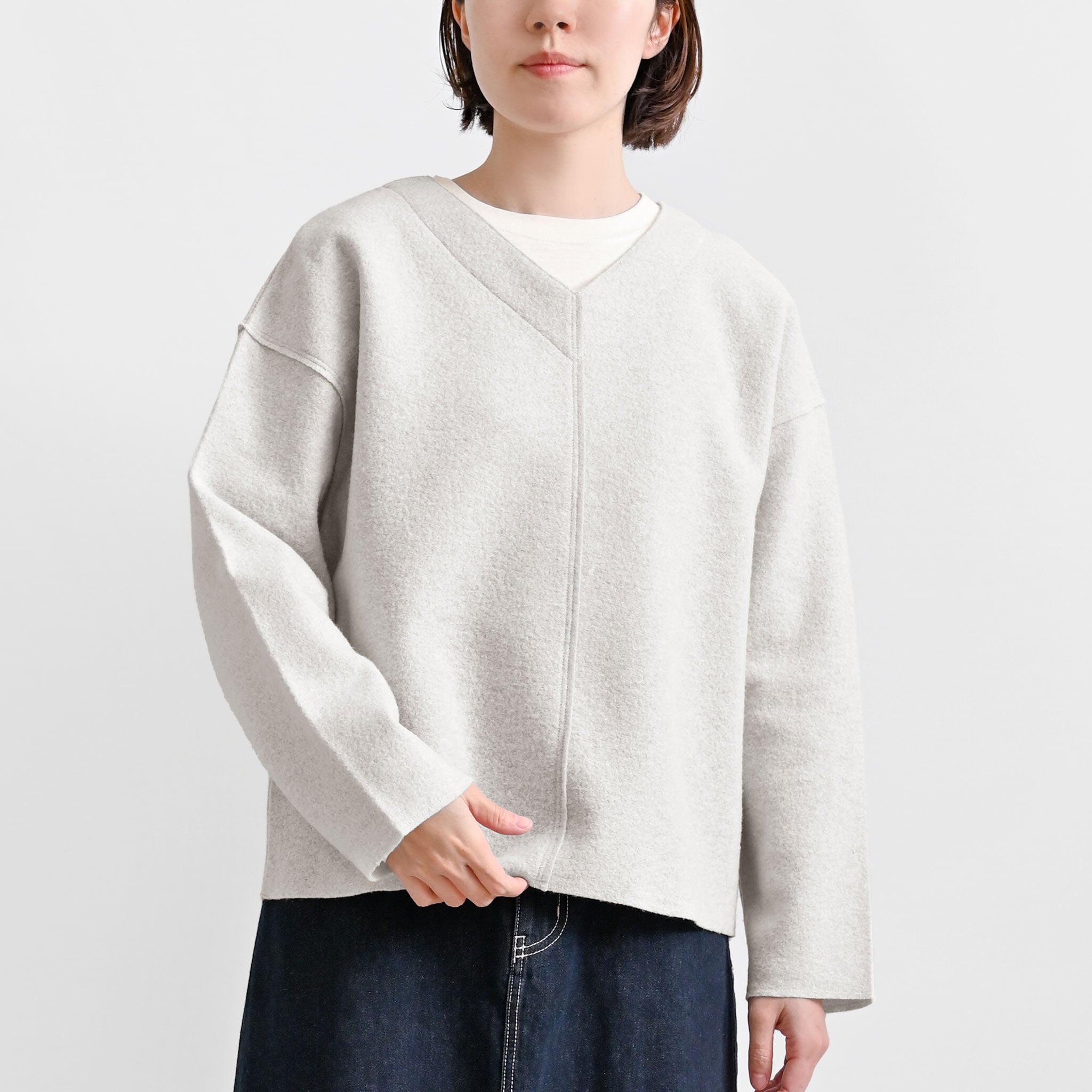 ウールリングカットプルオーバー 長袖