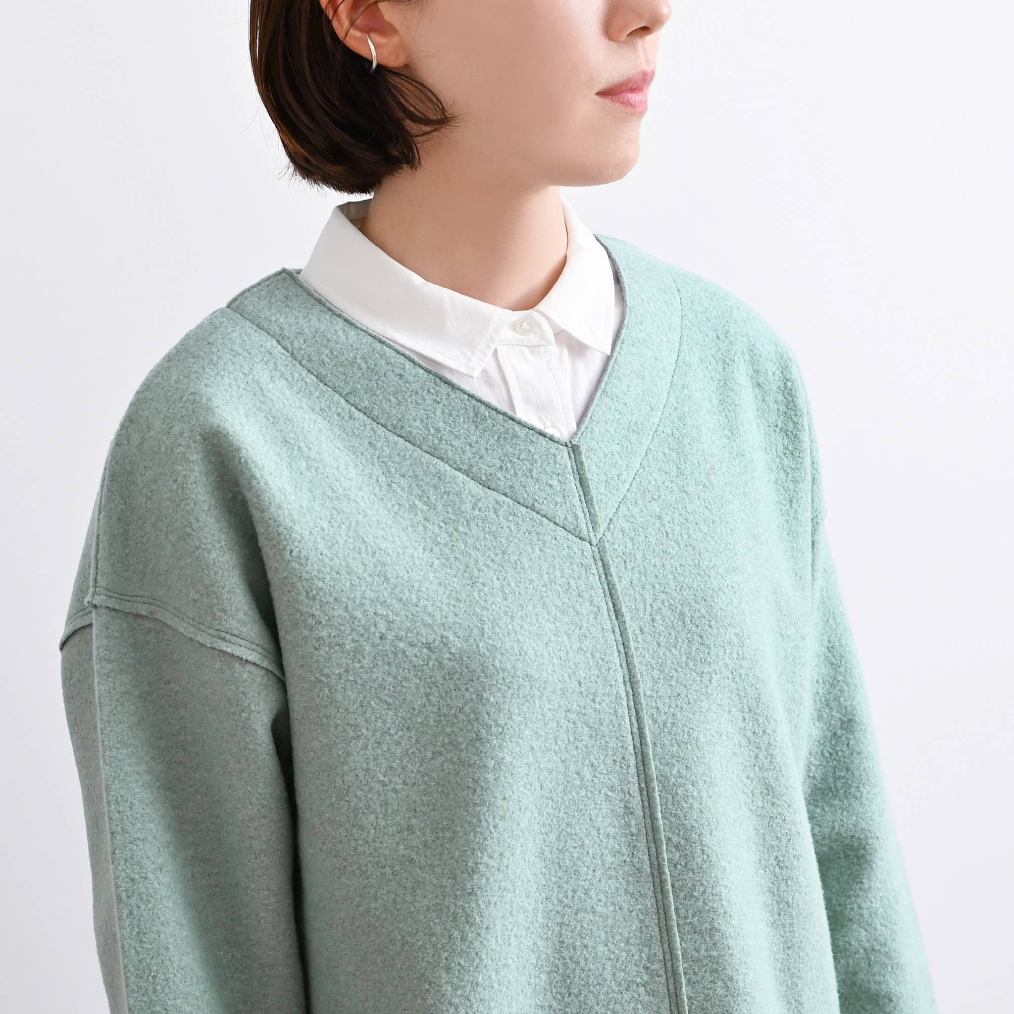 ウールリングカットプルオーバー 長袖