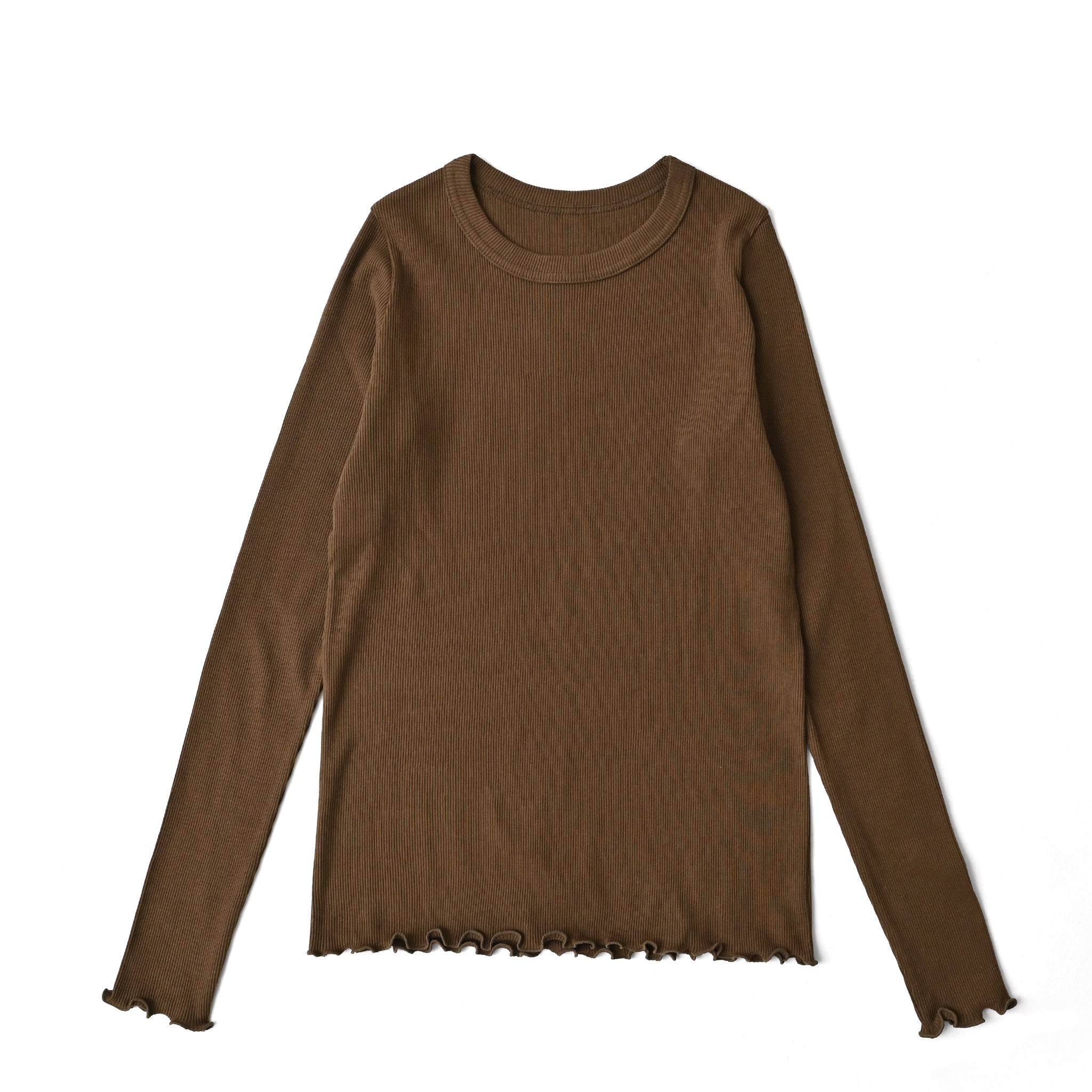 コットンウールテレコクルーネックプルオーバー 長袖