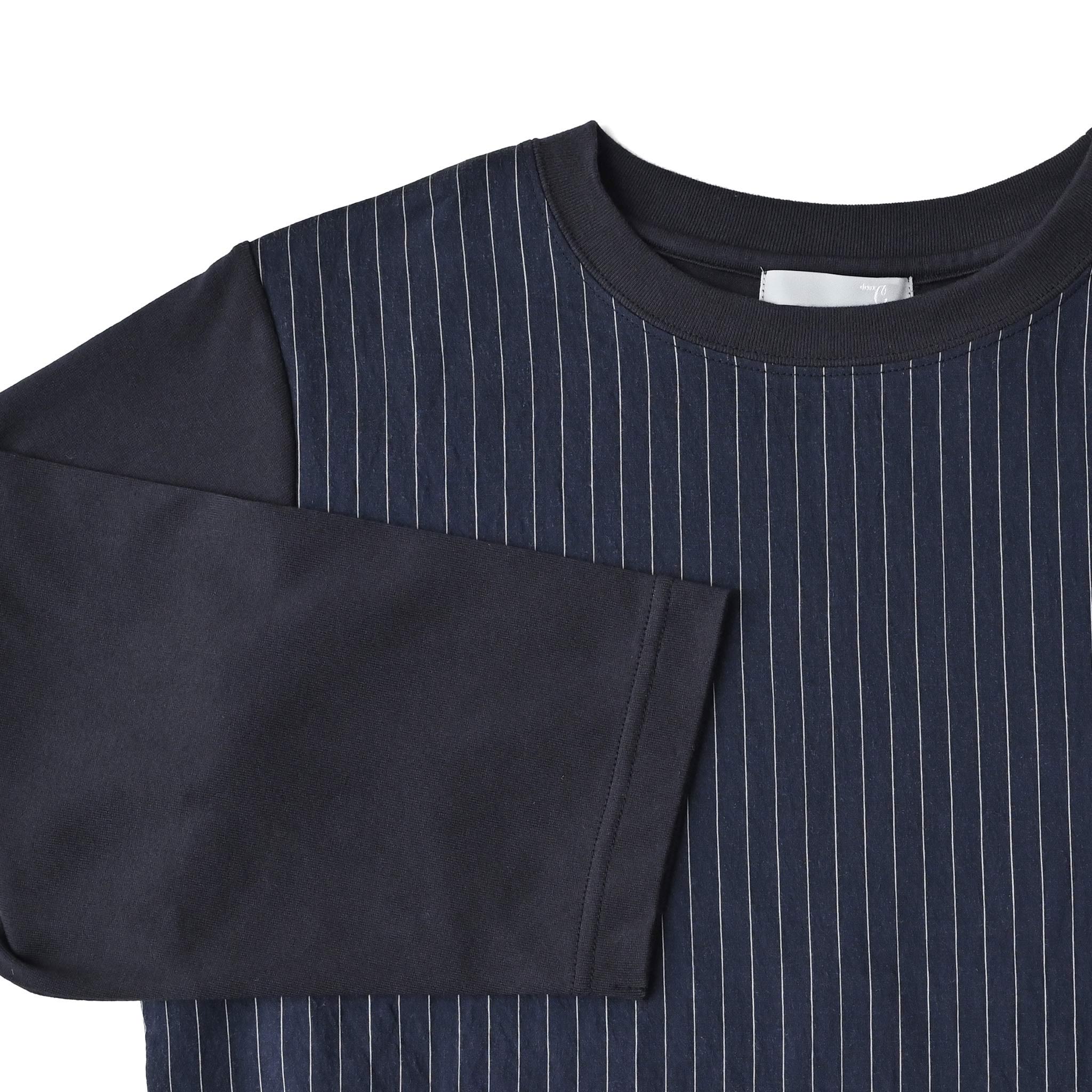 ストライプカットプルオーバー 7分袖