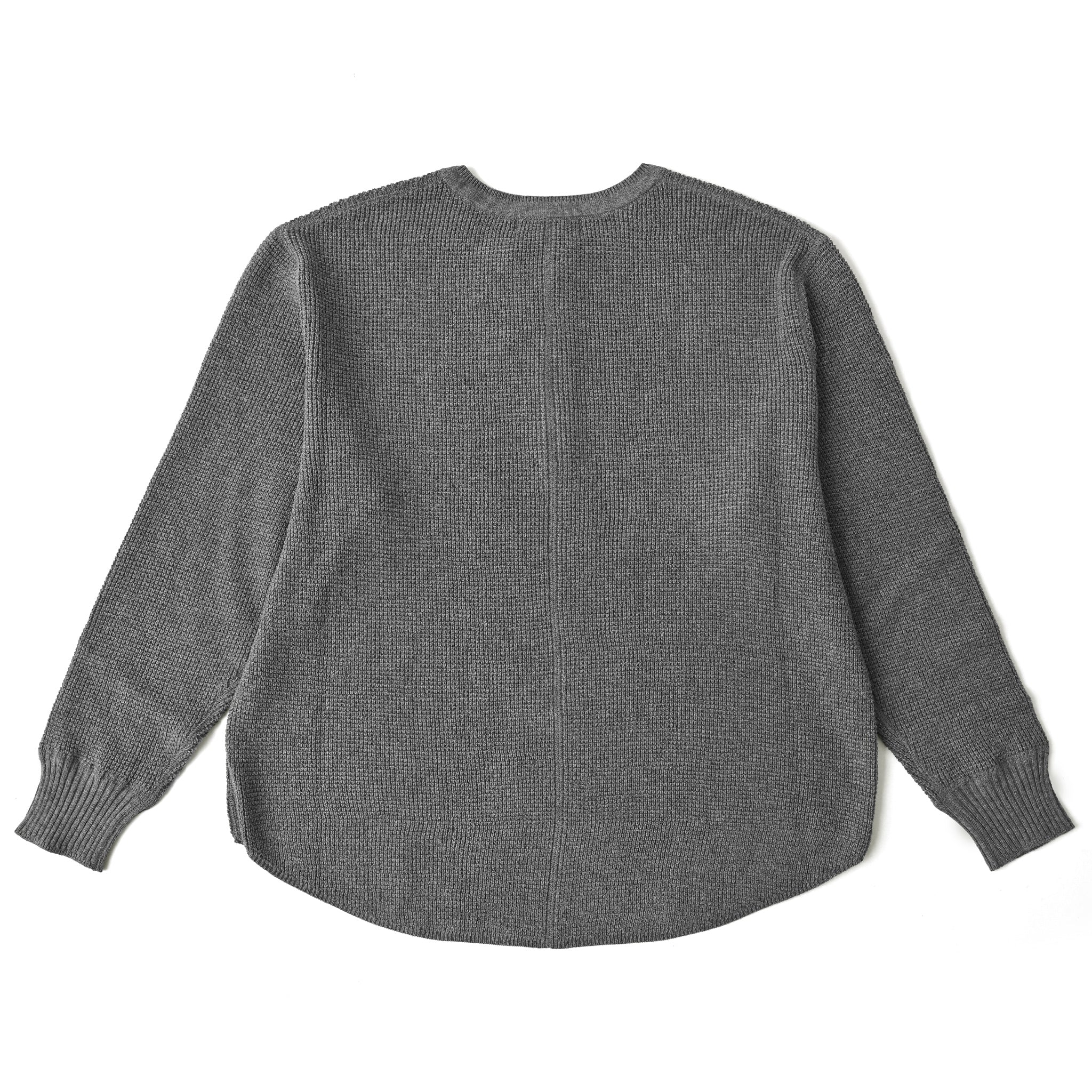 プレーンニットボタンプルオーバー 長袖