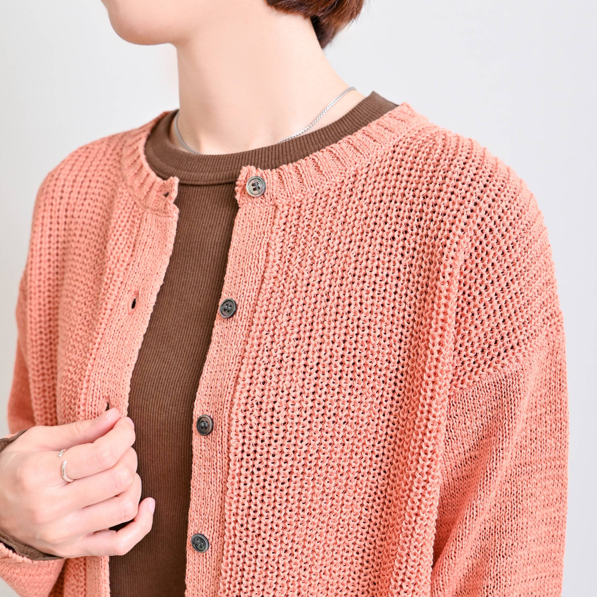 テープヤーンカーディガン 長袖