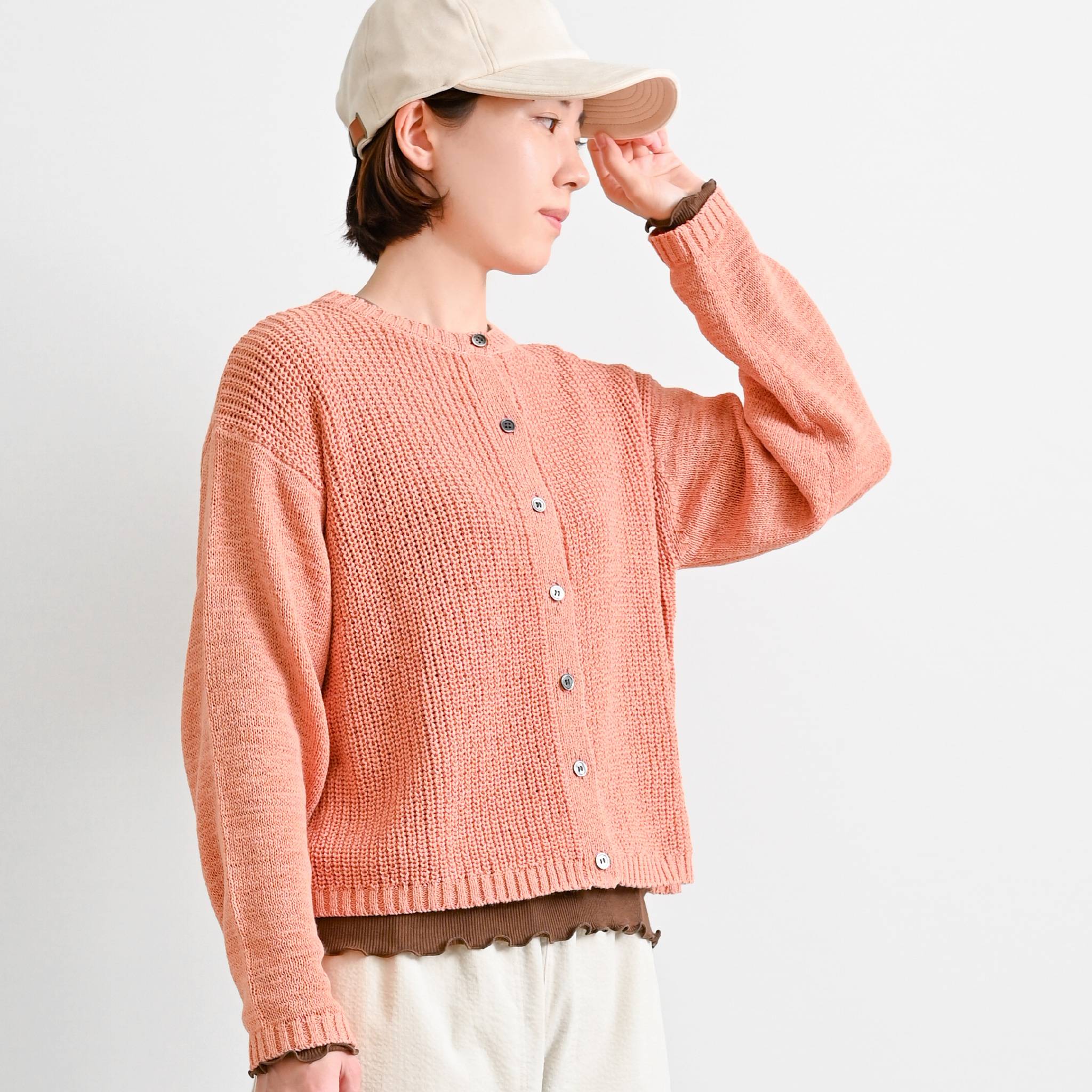 テープヤーンカーディガン 長袖