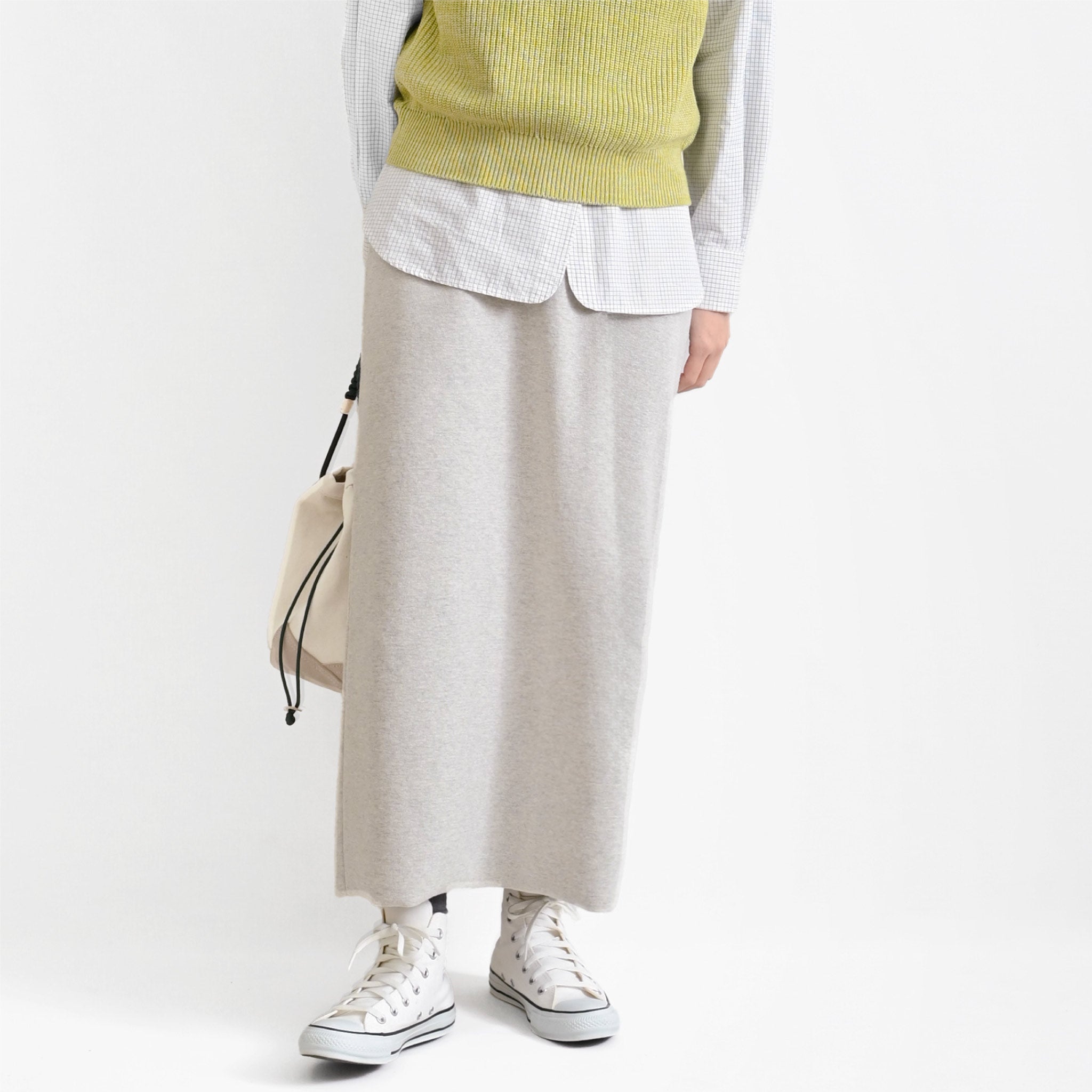ハーフミラノニットスカート