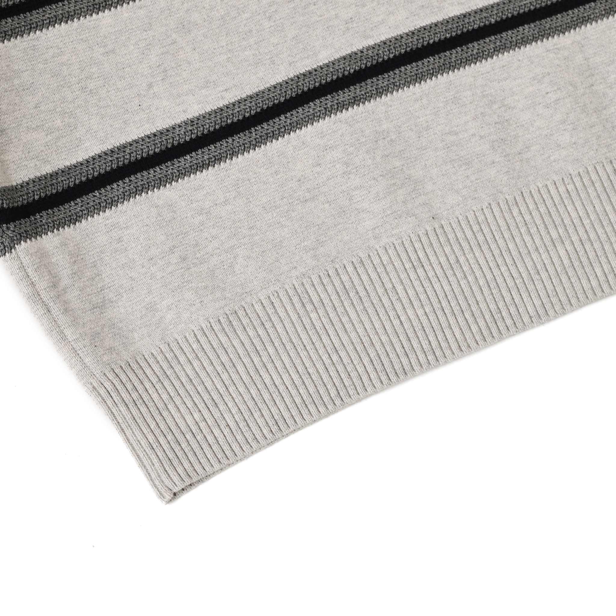 ボーダーニット衿付きプルオーバー 長袖