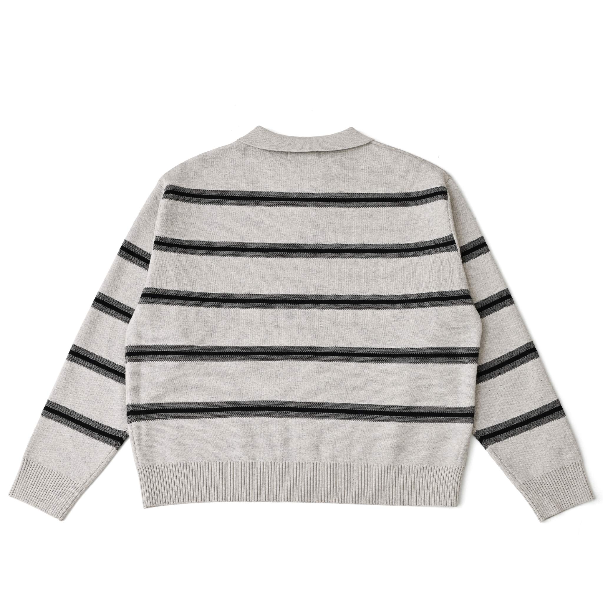 ボーダーニット衿付きプルオーバー 長袖