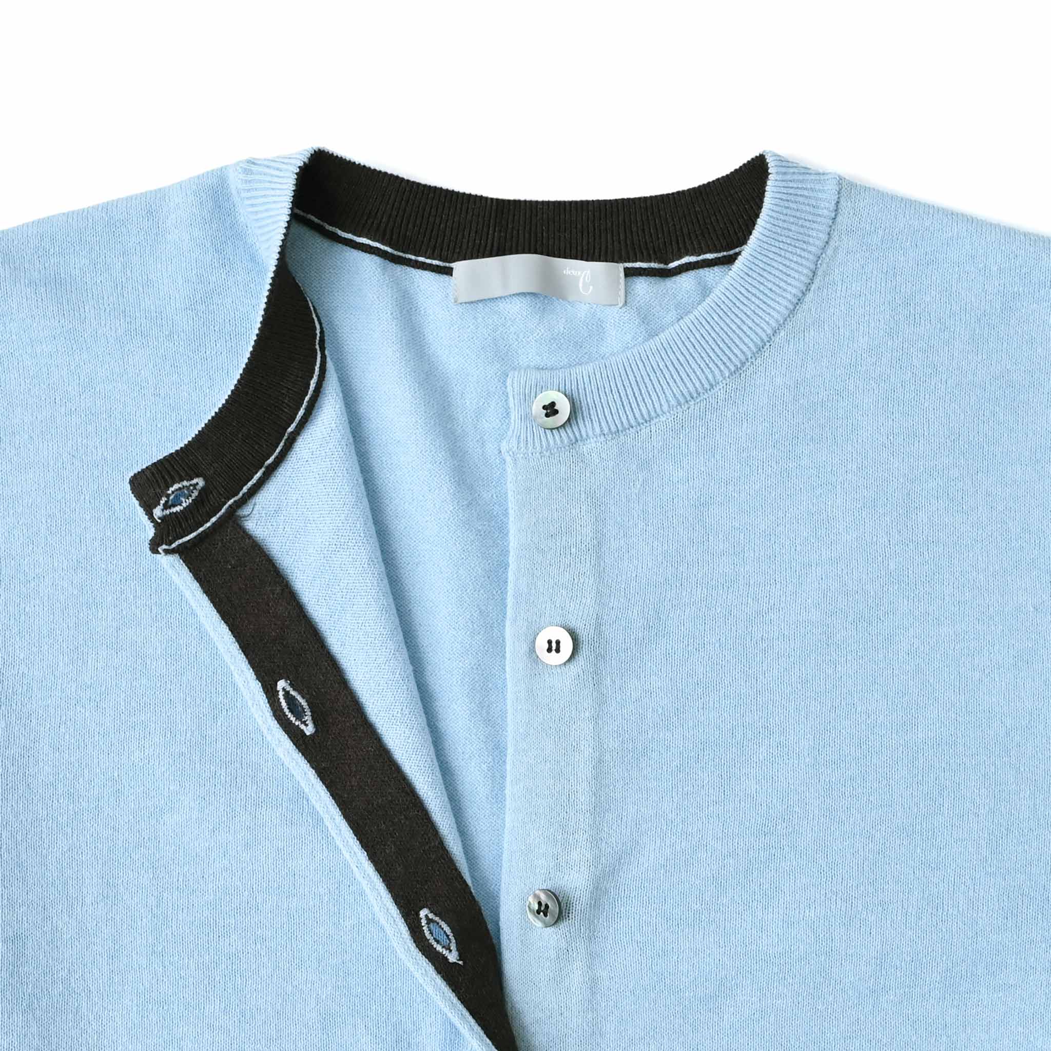 プレーンラインカーディガン 長袖 薄手