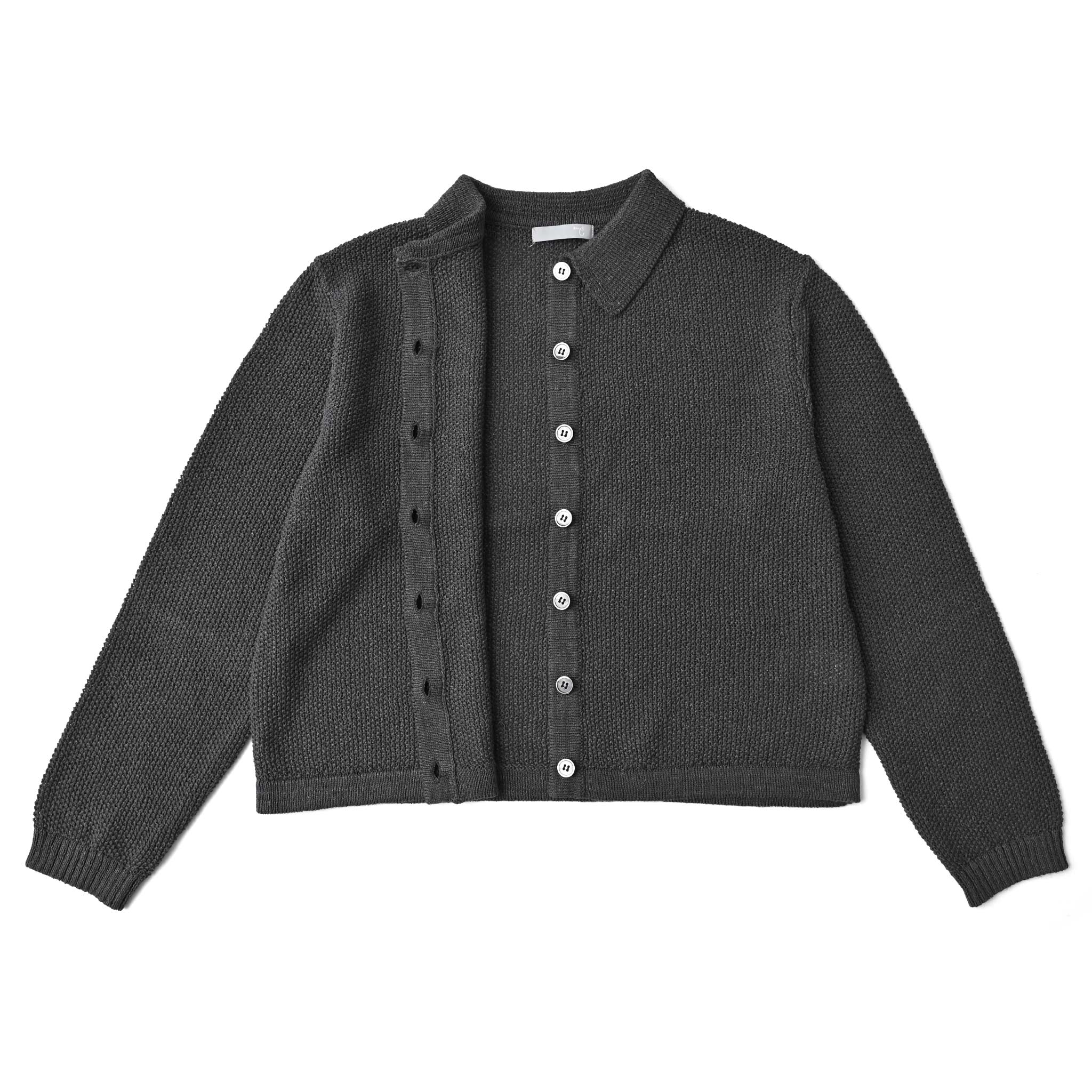 ペーパーミックス襟付カーディガン 長袖