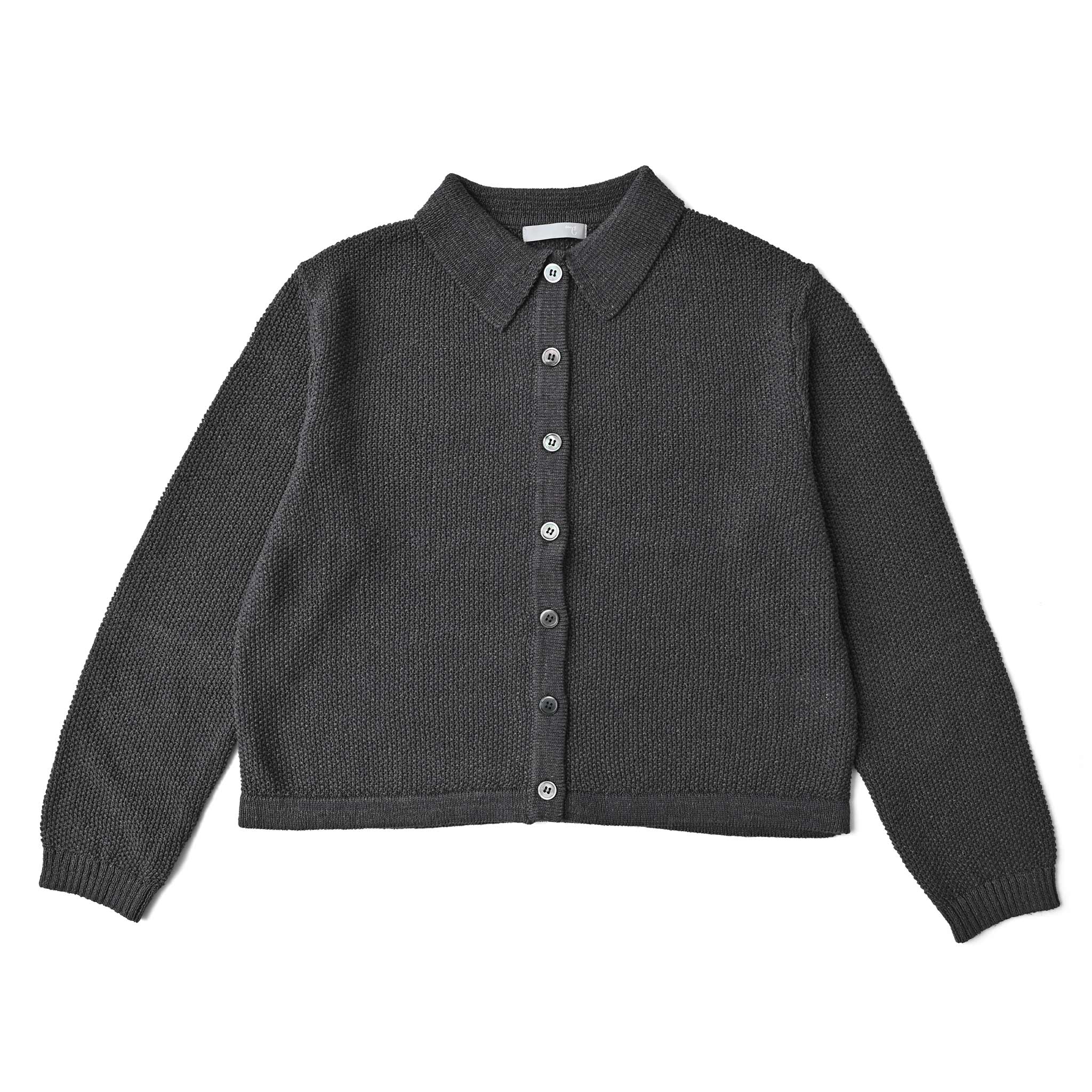 ペーパーミックス襟付カーディガン 長袖