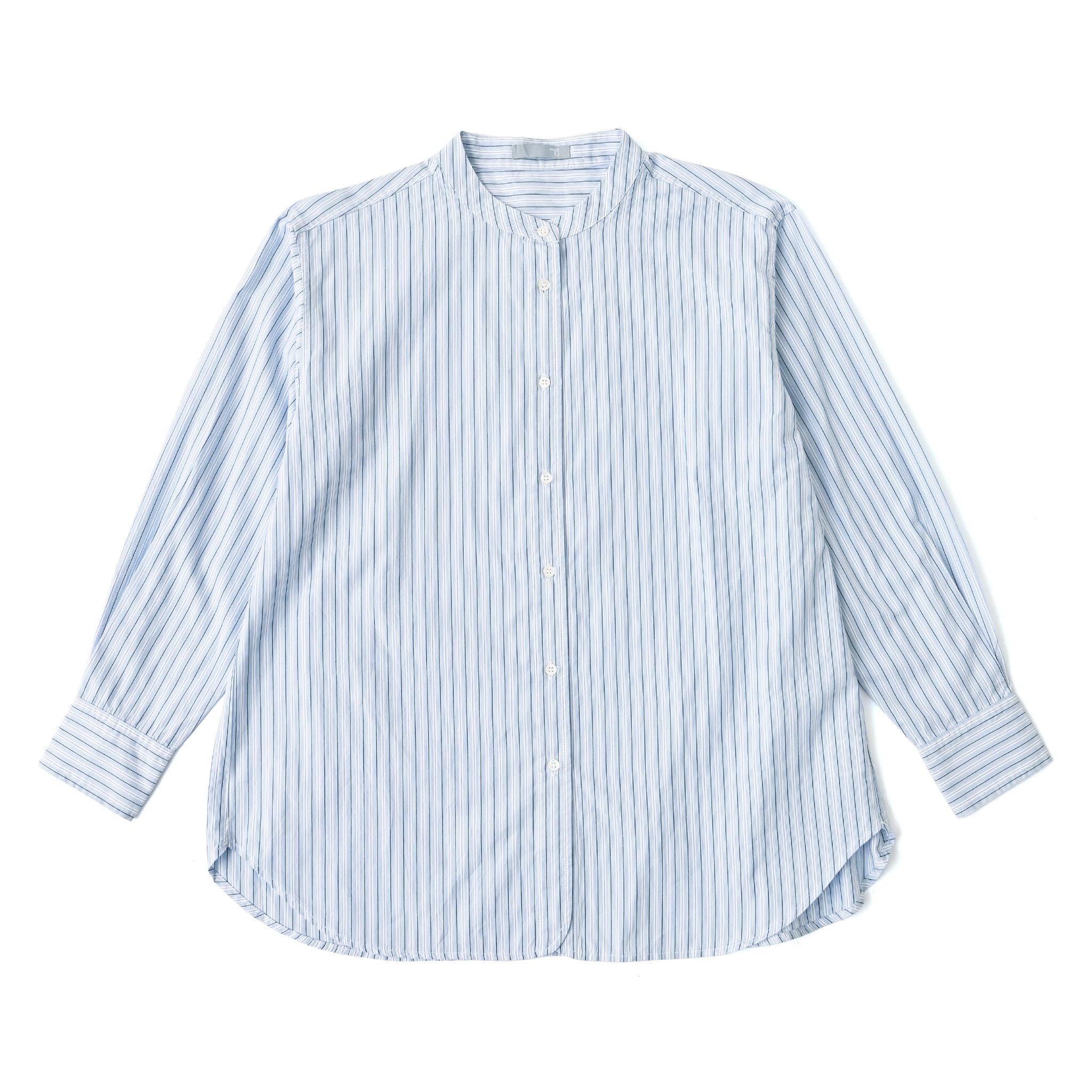 ブルーストライプブラウス 長袖