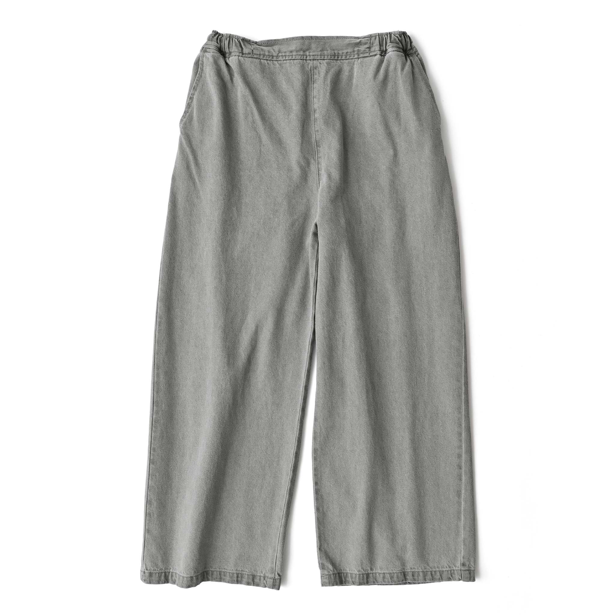ウォッシュデニムセミワイドパンツ