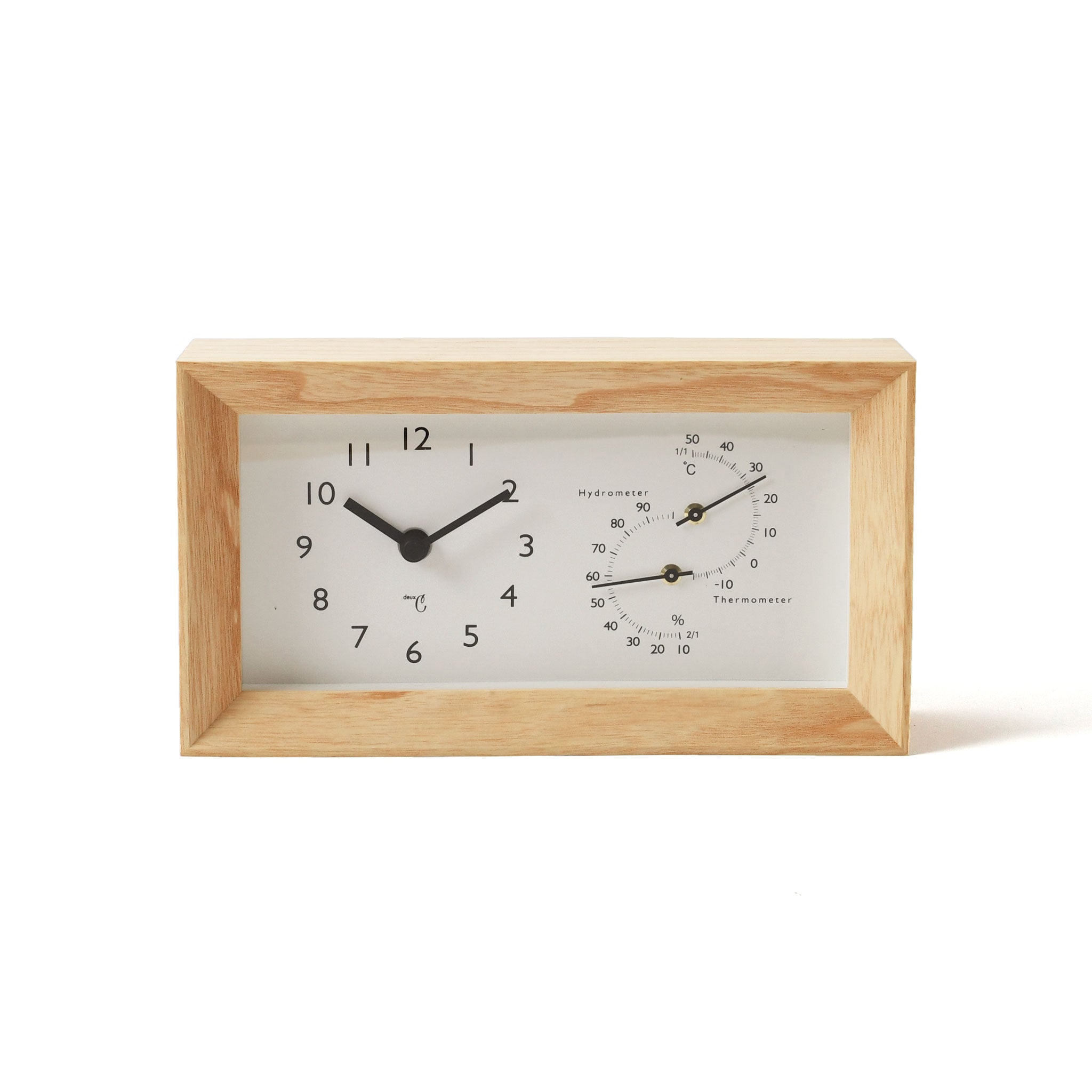 フレームクロック(温湿度計付置き時計)