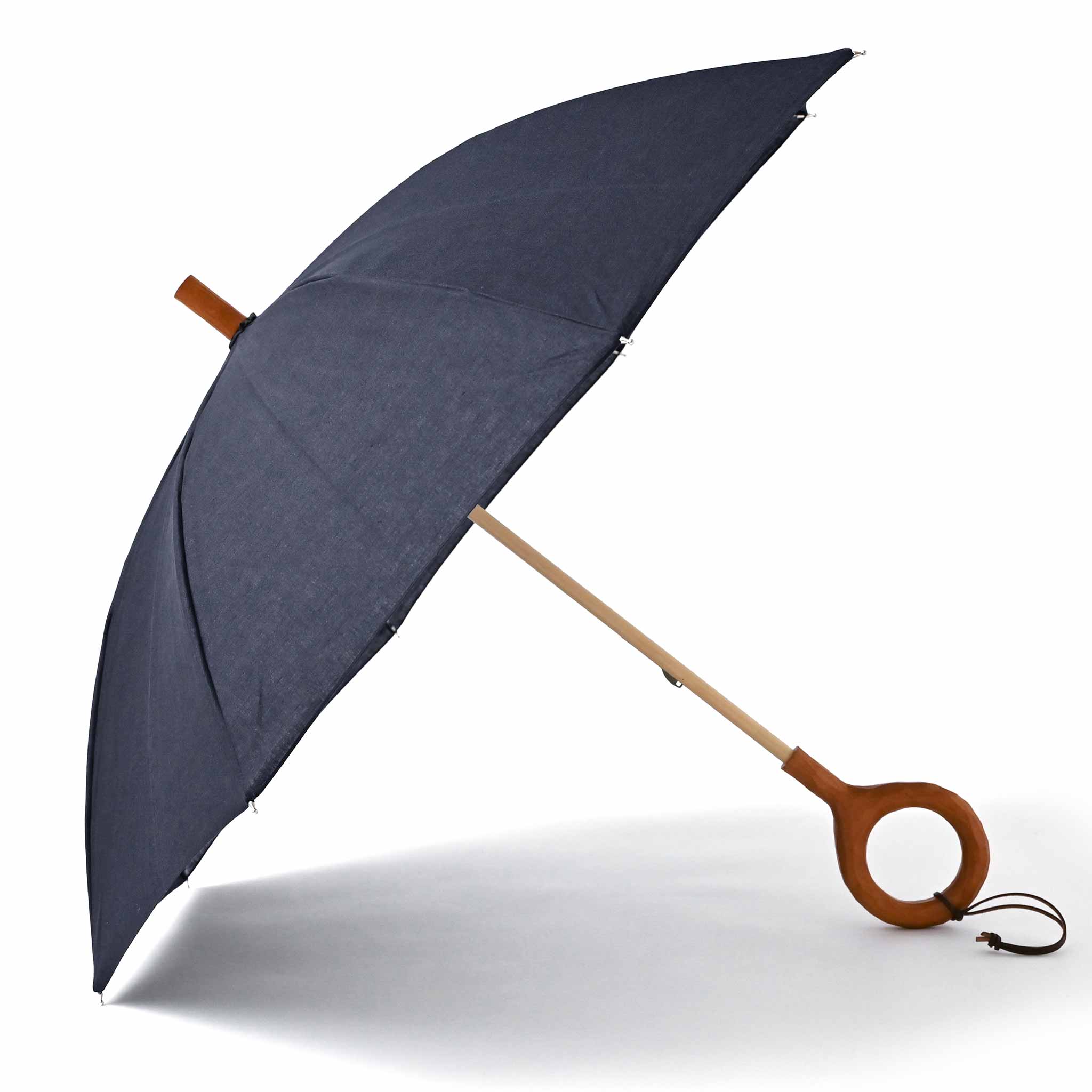 日傘 ラウンドハンドル 麻