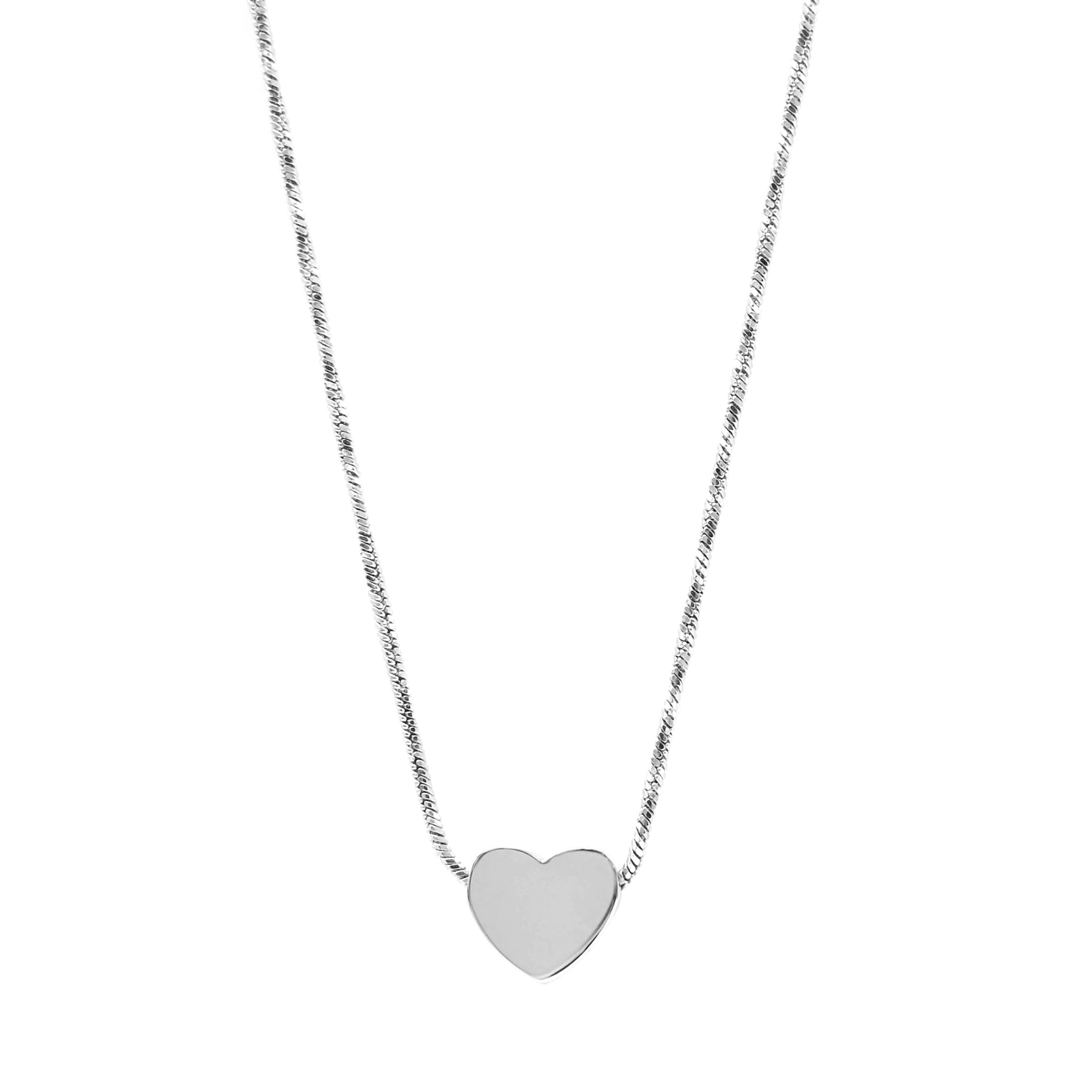 ステンレスハートネックレス KE24C (40cm)