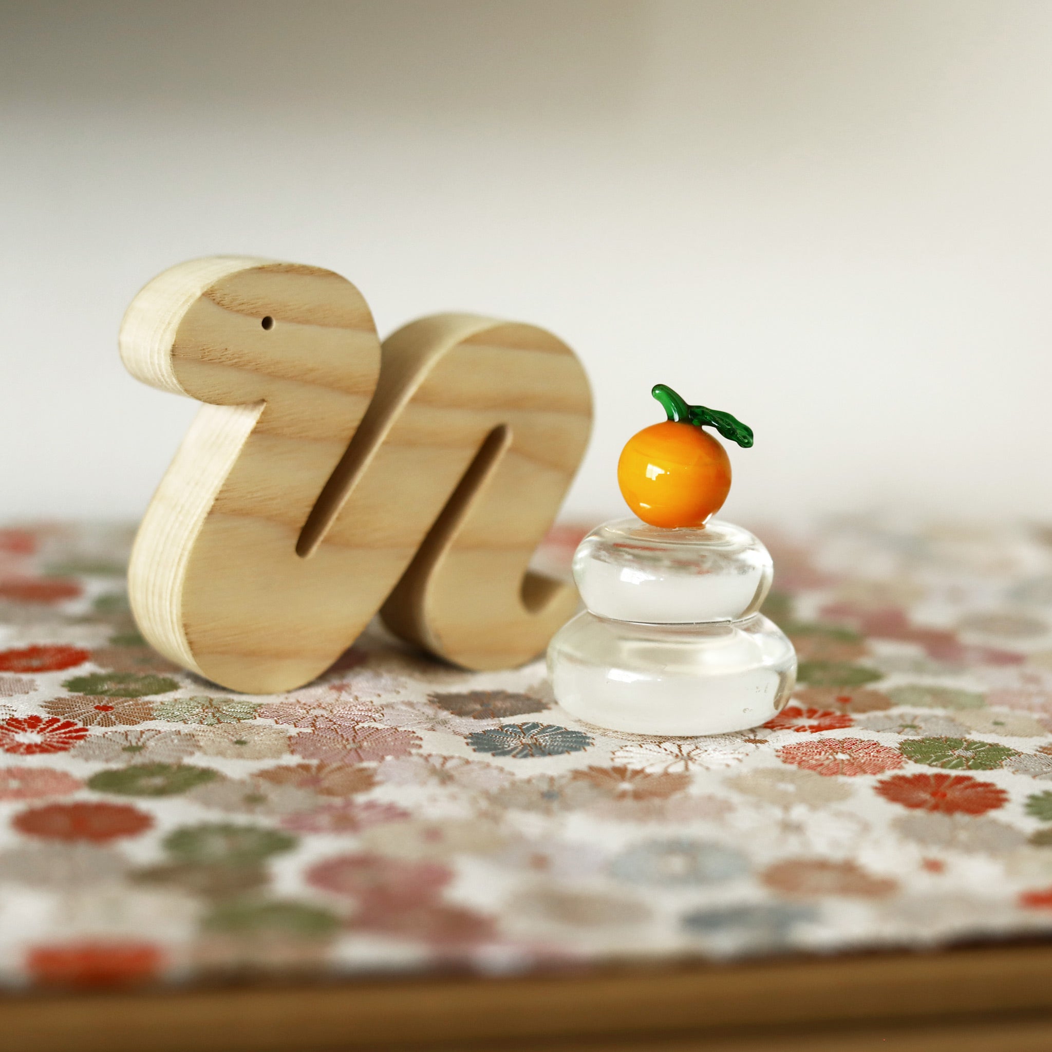 ガラス置物 鏡餅 小