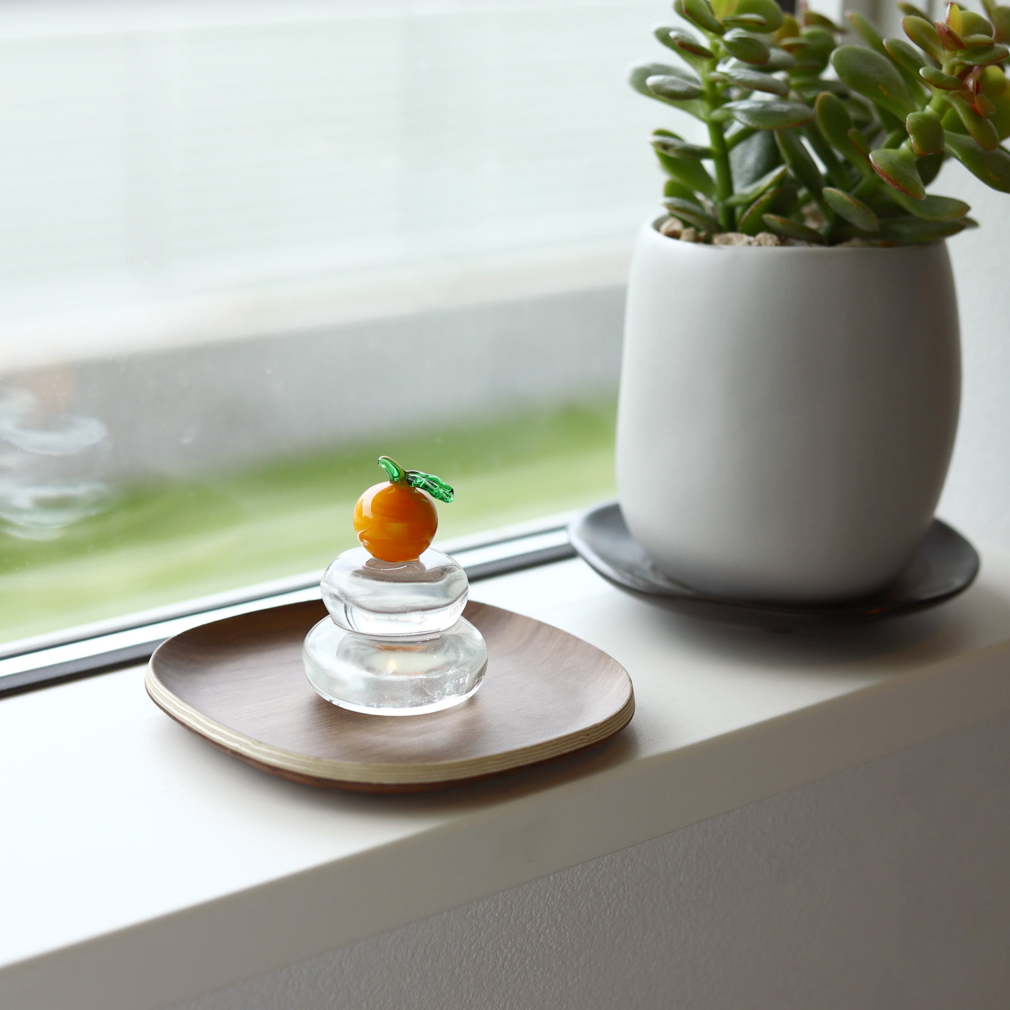 ガラス置物 鏡餅 小