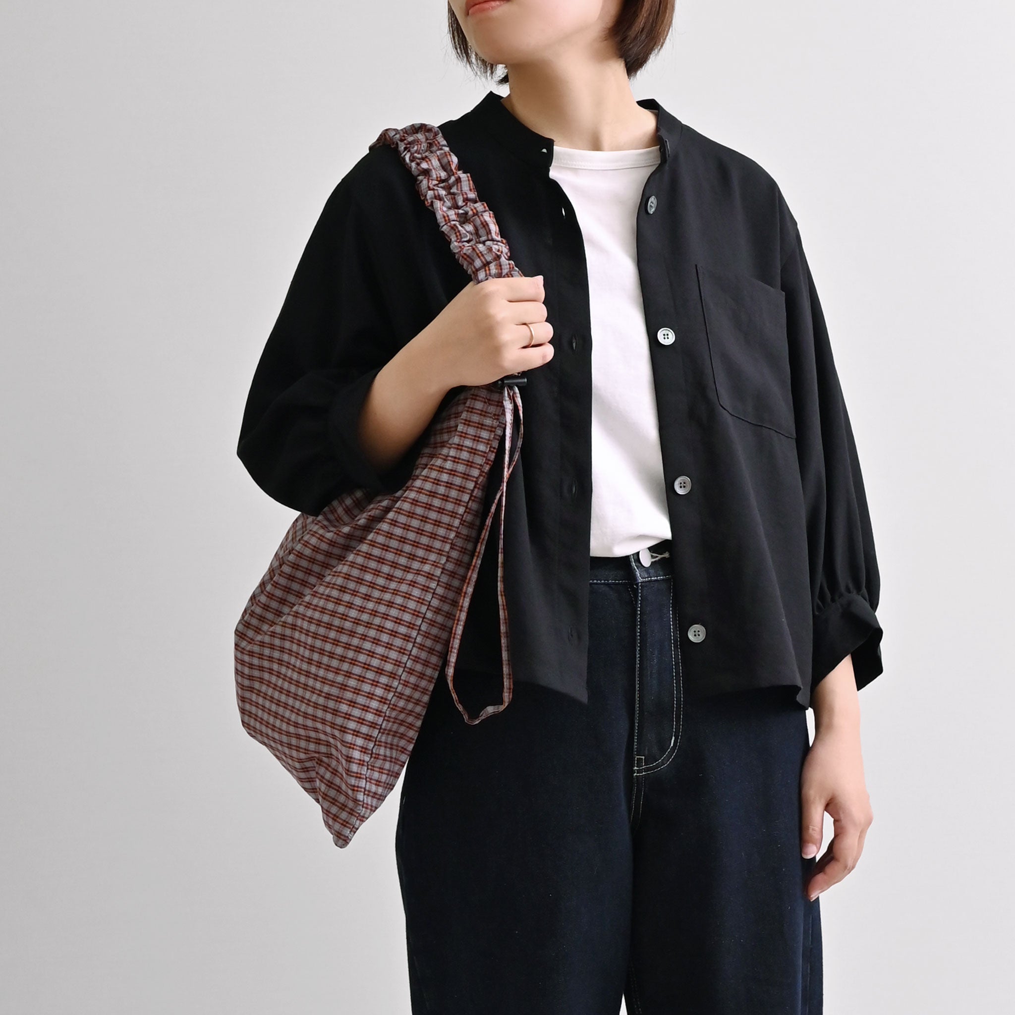 ドロストチェックバッグ