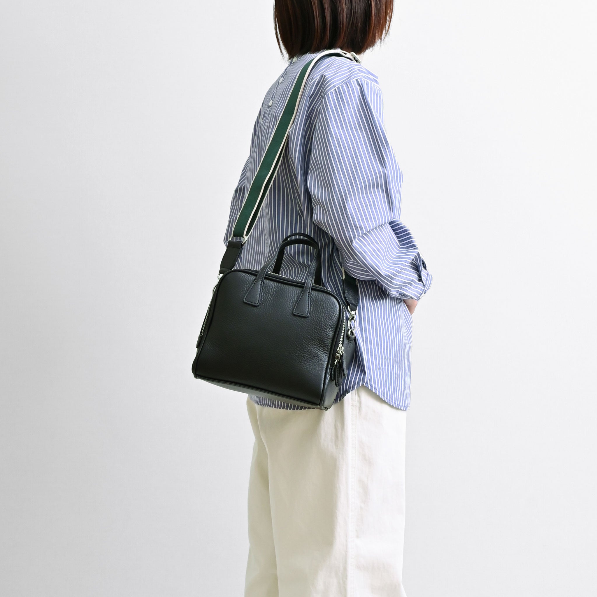 ボックスボストンショルダーバッグ