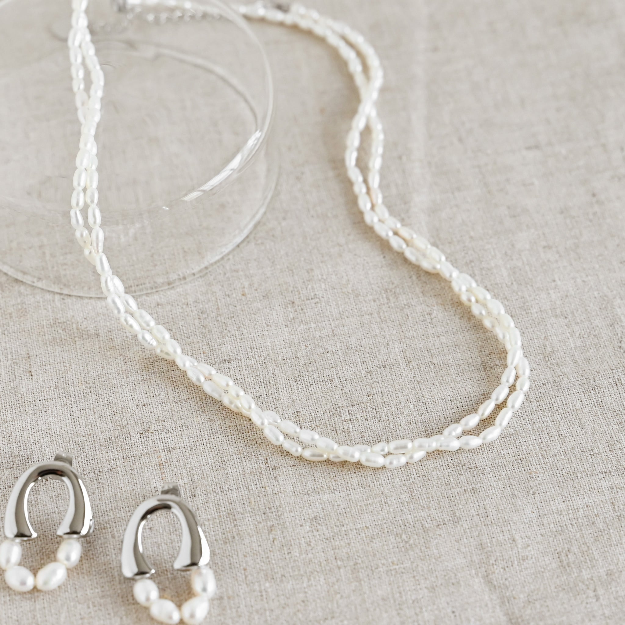 淡水パールステンレスロングネックレスKE25 BF (80cm)