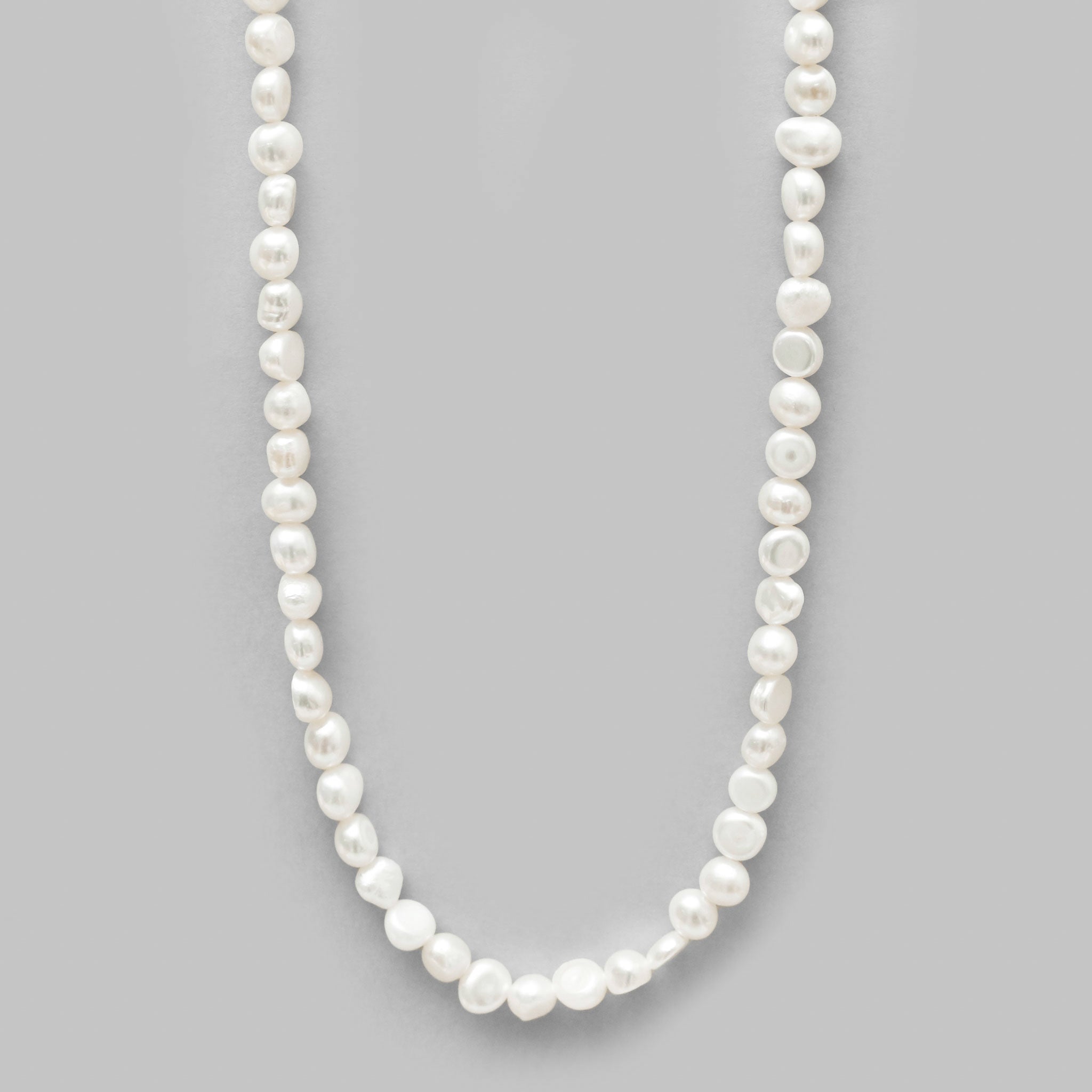 淡水パールステンレスネックレスKE25 BG (35cm)