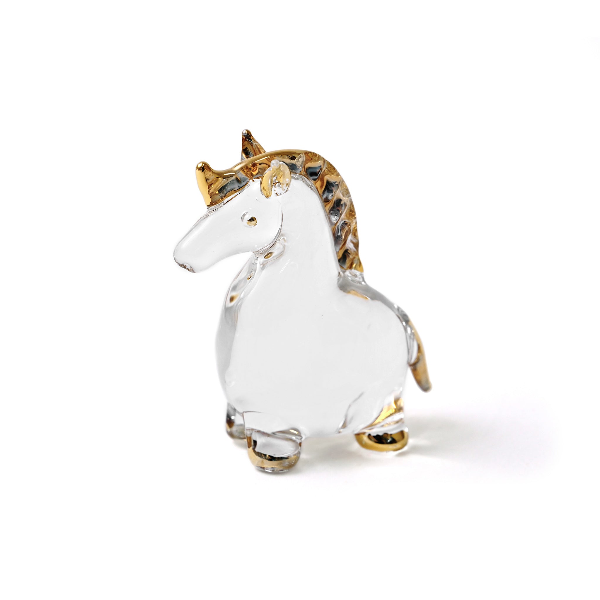 迎春置物 ガラス 干支 午