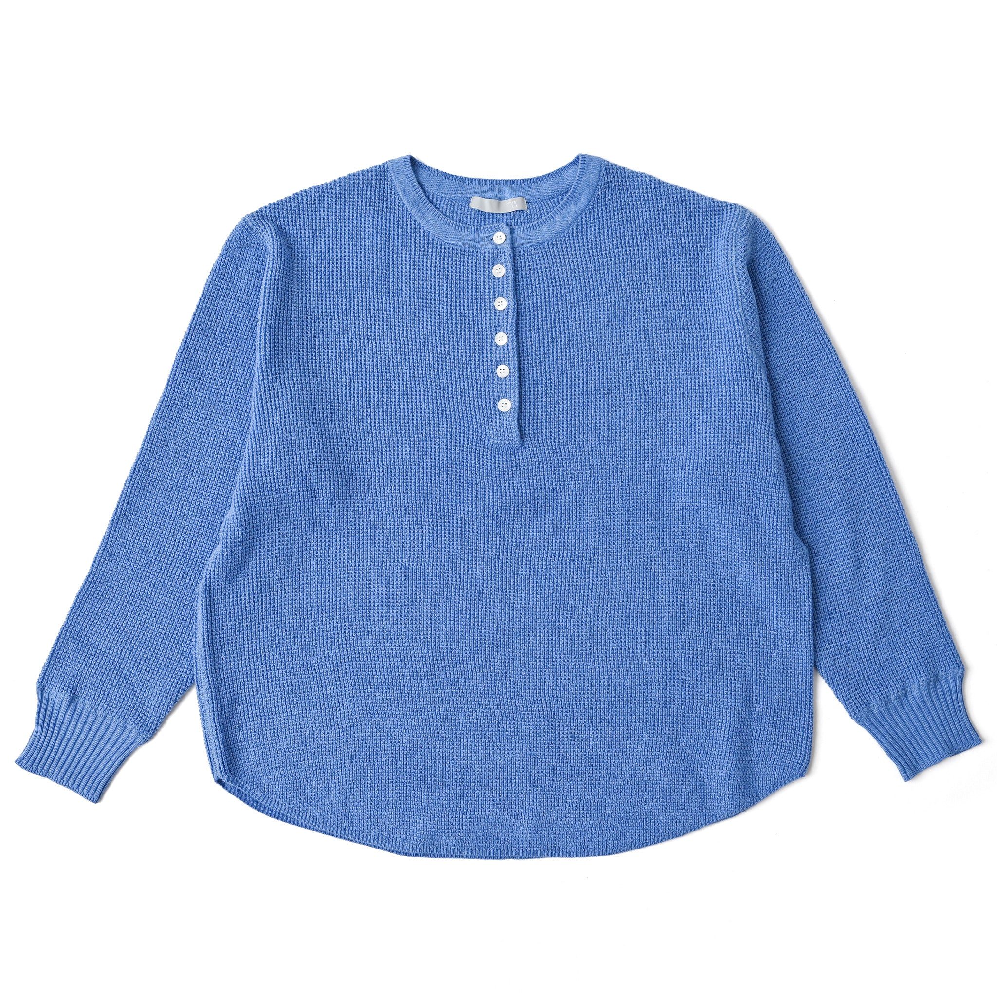 プレーンニットボタンプルオーバー 長袖