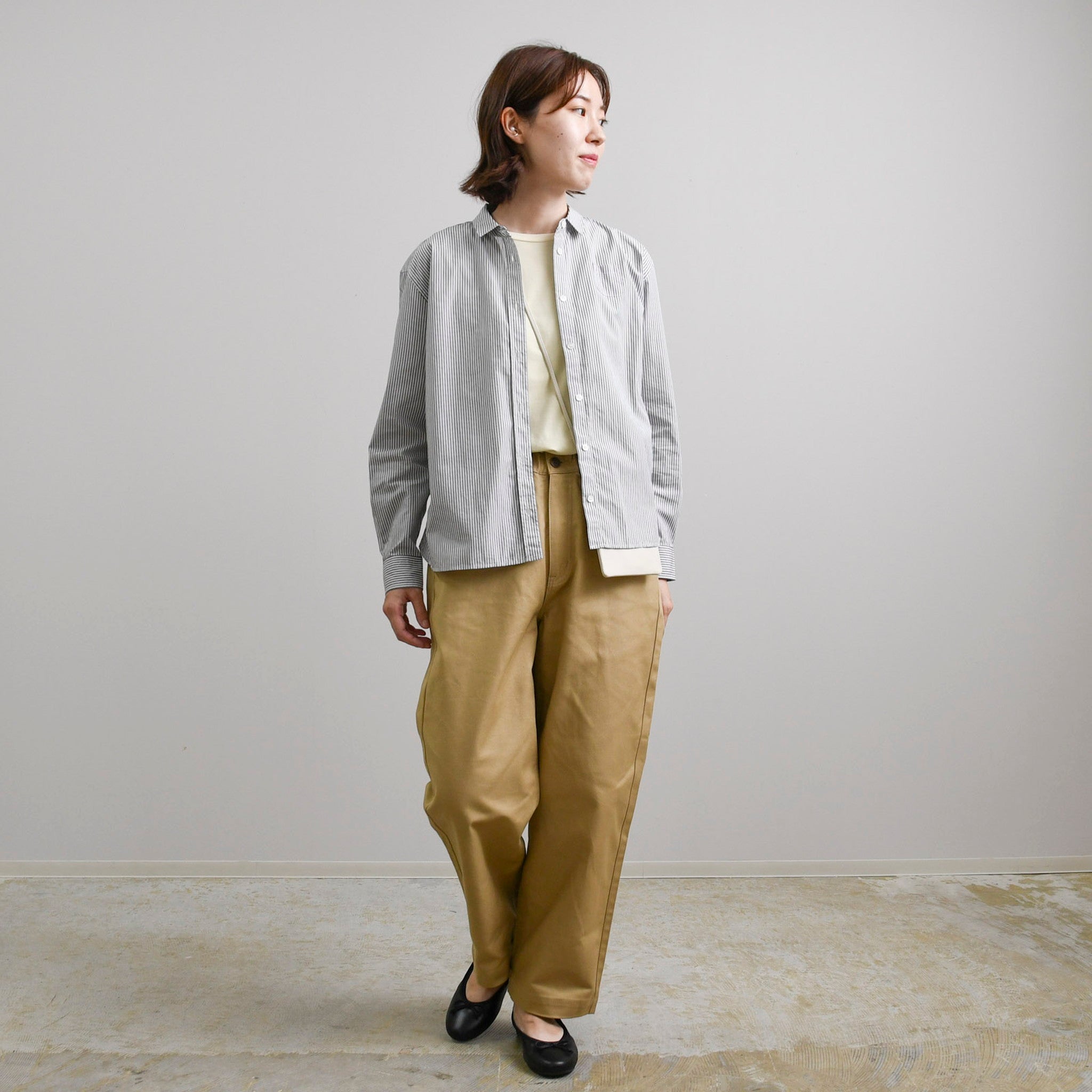 スタンダードストライプブラウス 長袖