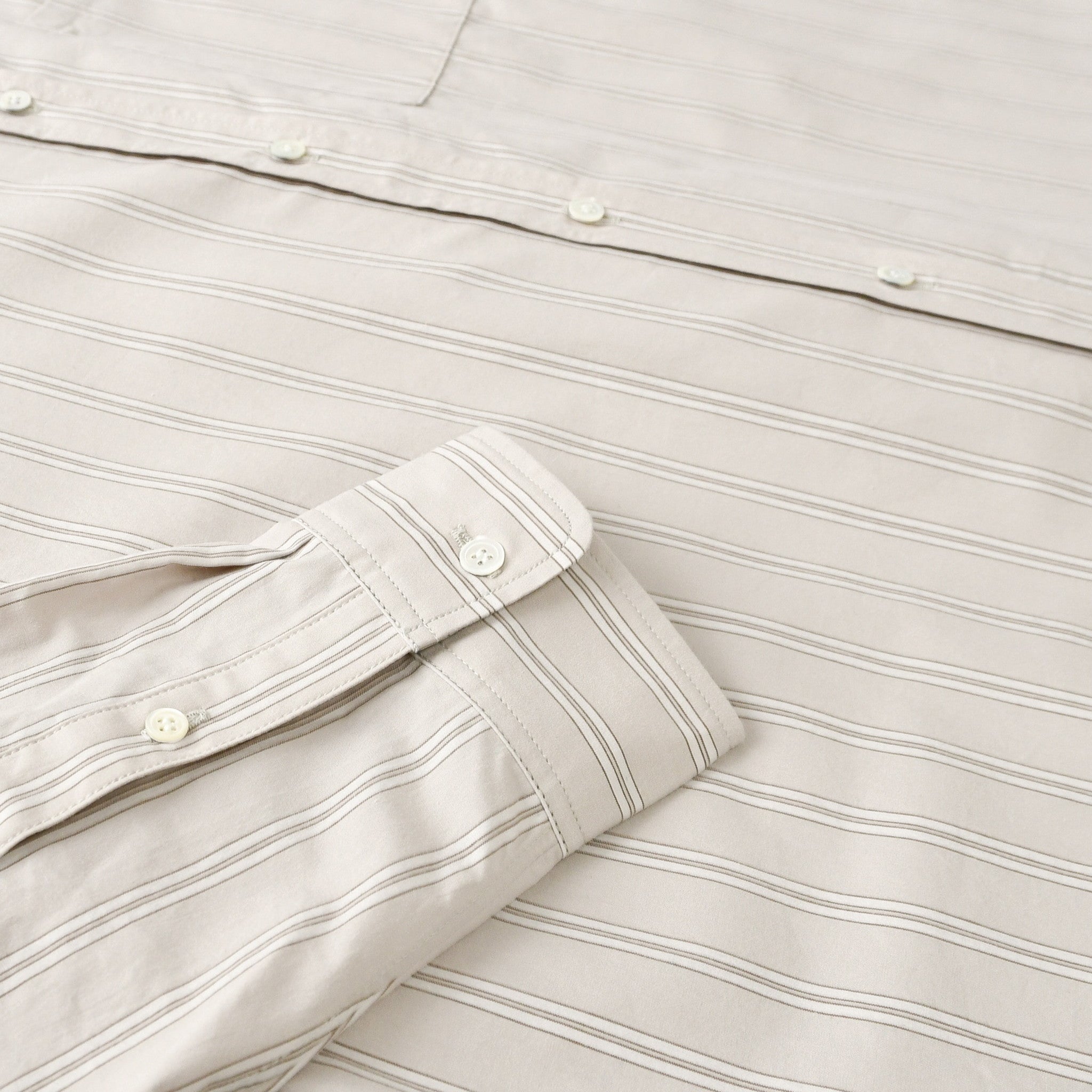 ブロードストライプ ワンピース 長袖