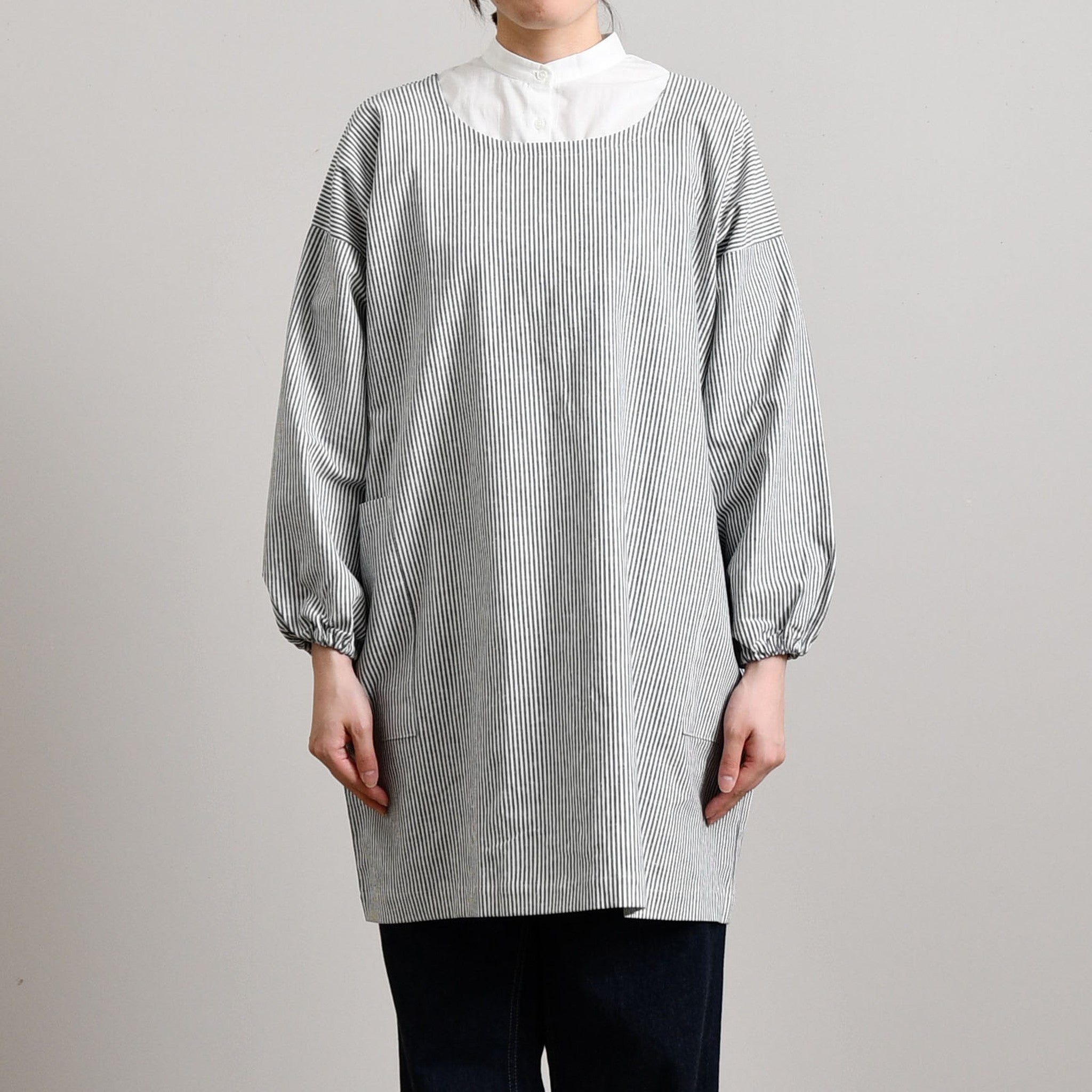 ダンガリーストライプ スモック