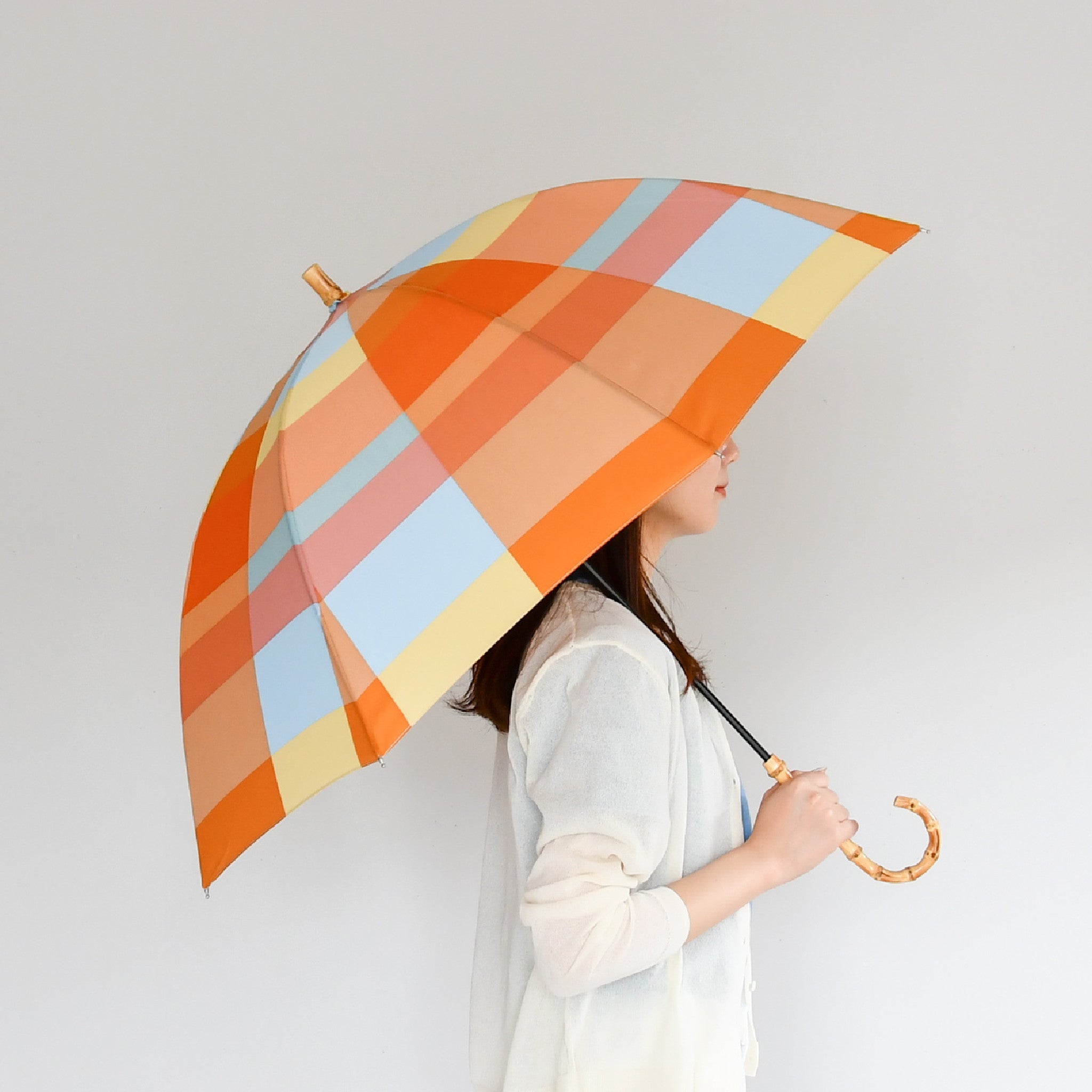 長傘 チェック 雨晴兼用