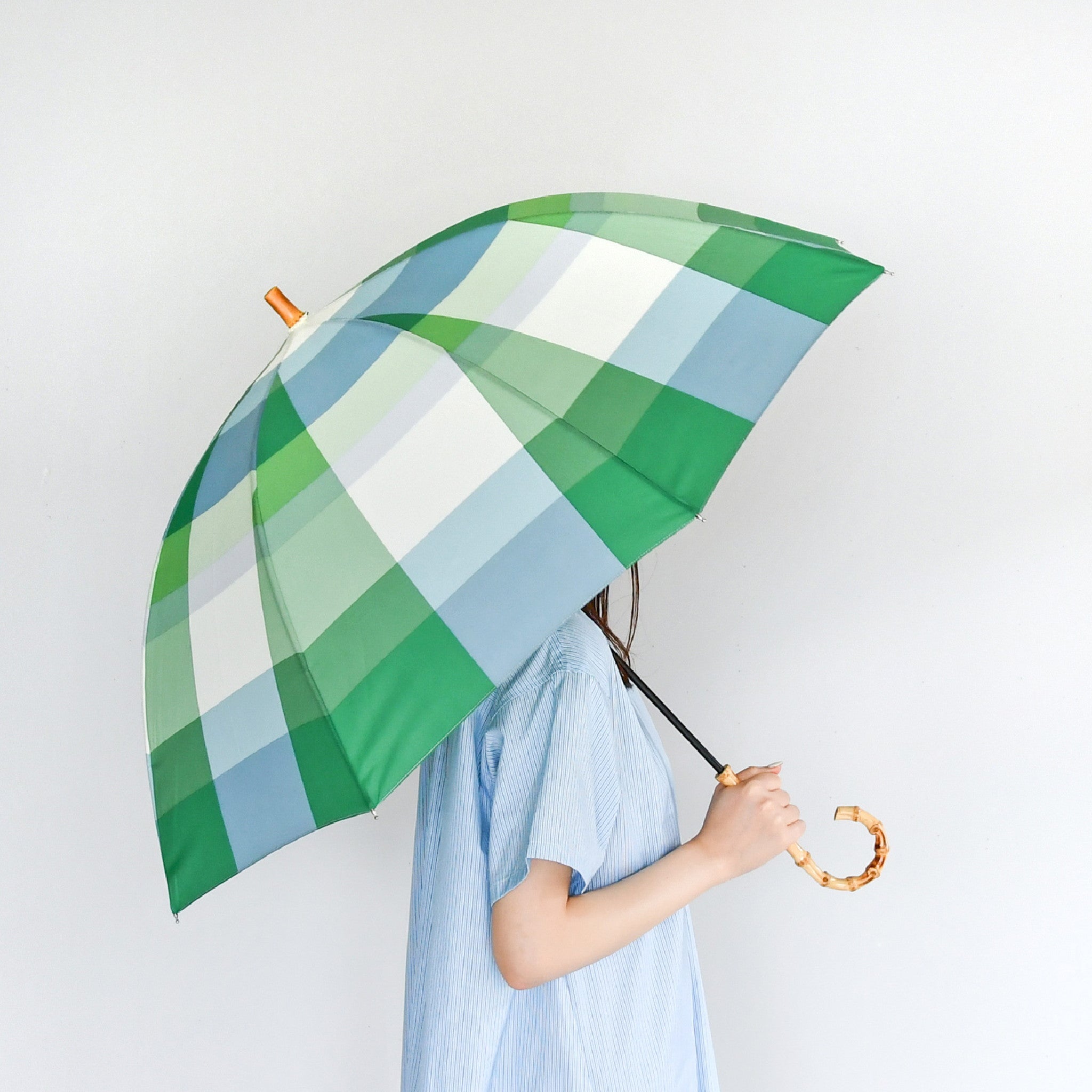 長傘 チェック 雨晴兼用