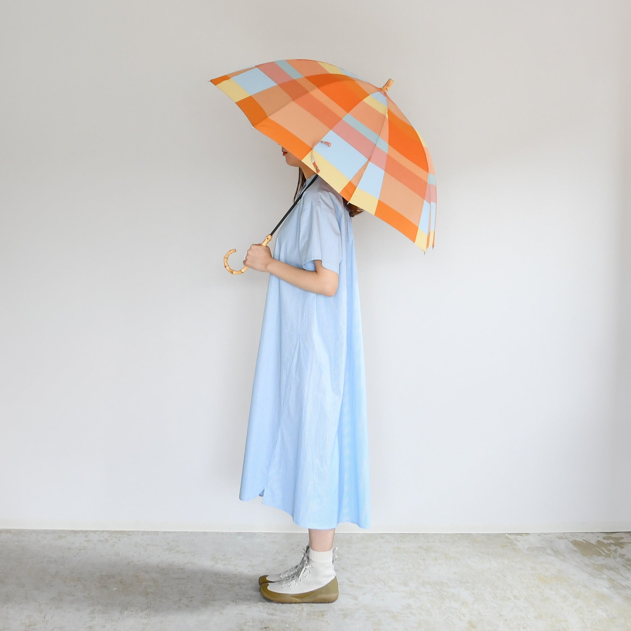 長傘 チェック 雨晴兼用