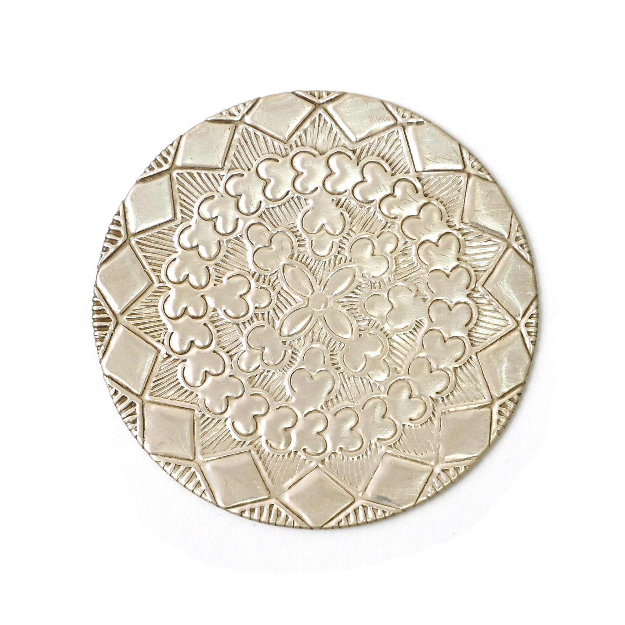 インドの真鍮コースター(silver)