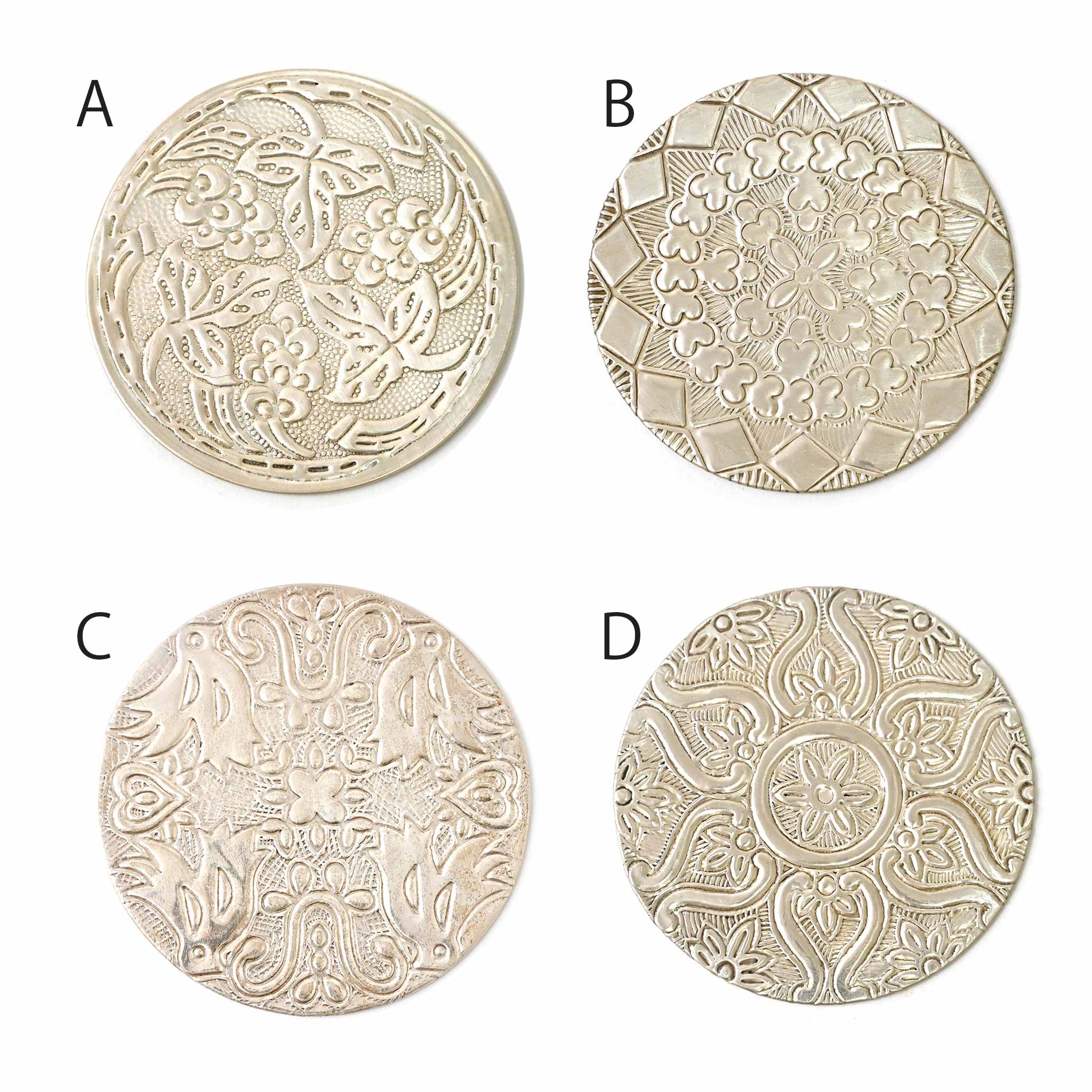 インドの真鍮コースター(silver)