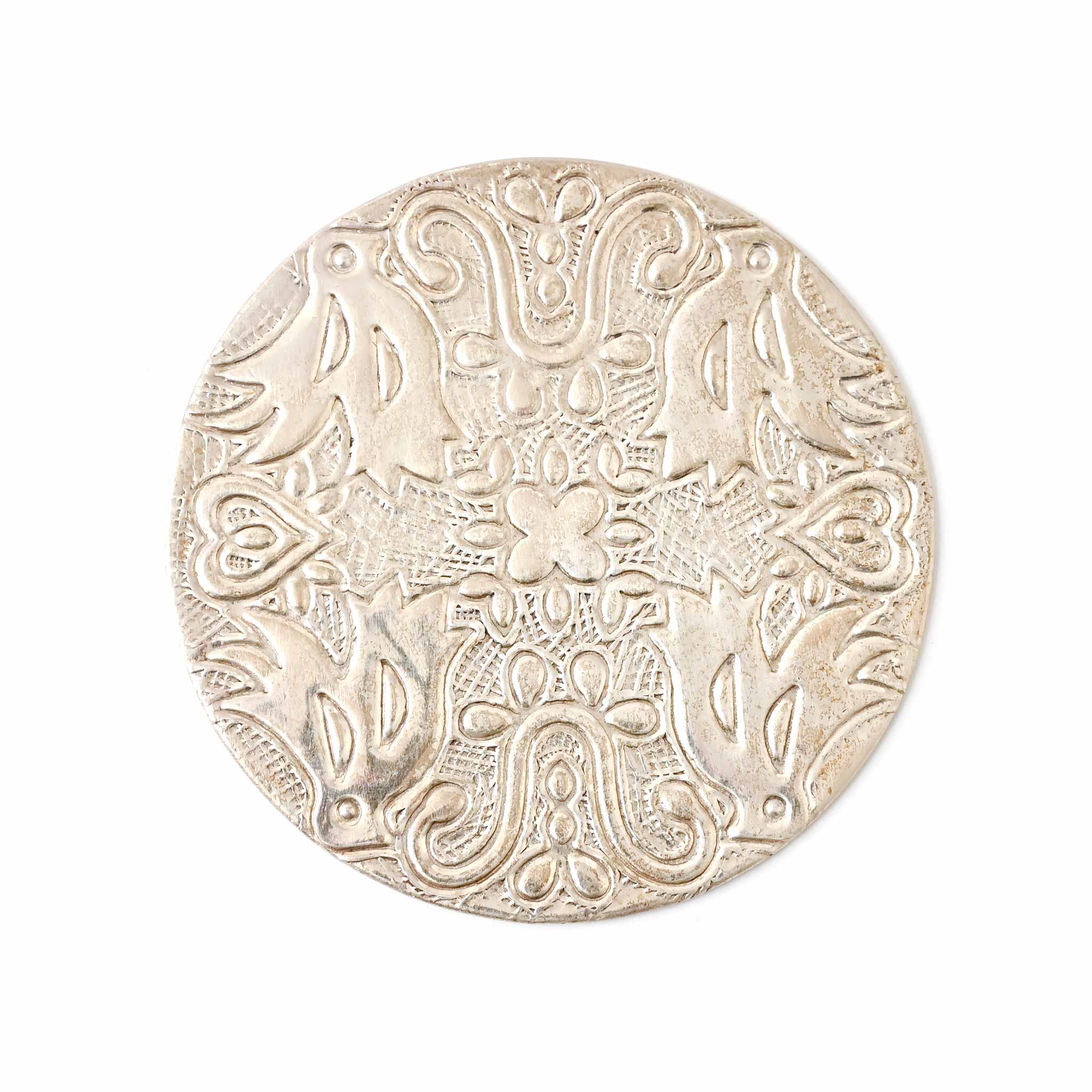 インドの真鍮コースター(silver)