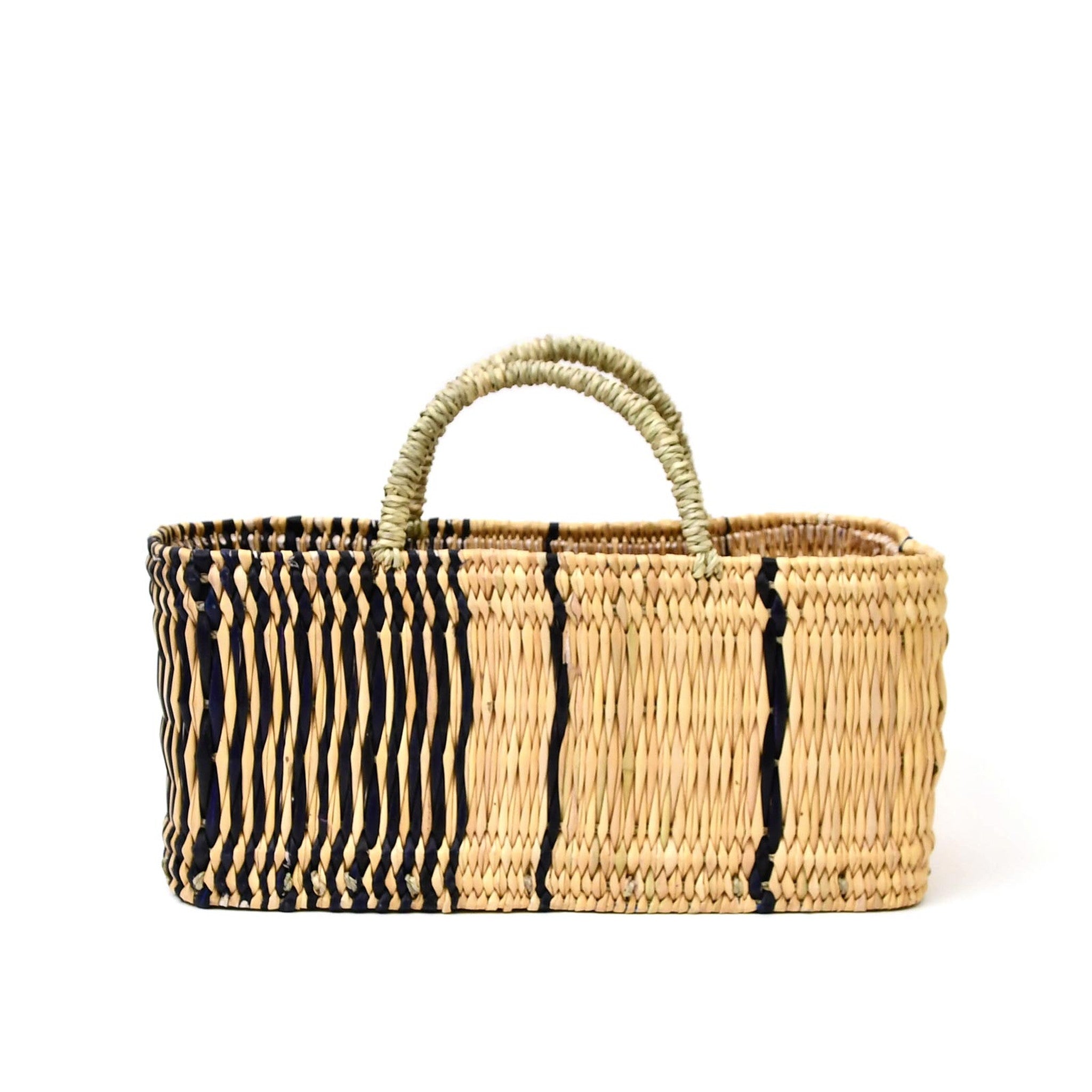 ストロー横長カゴ M ドームハンドル