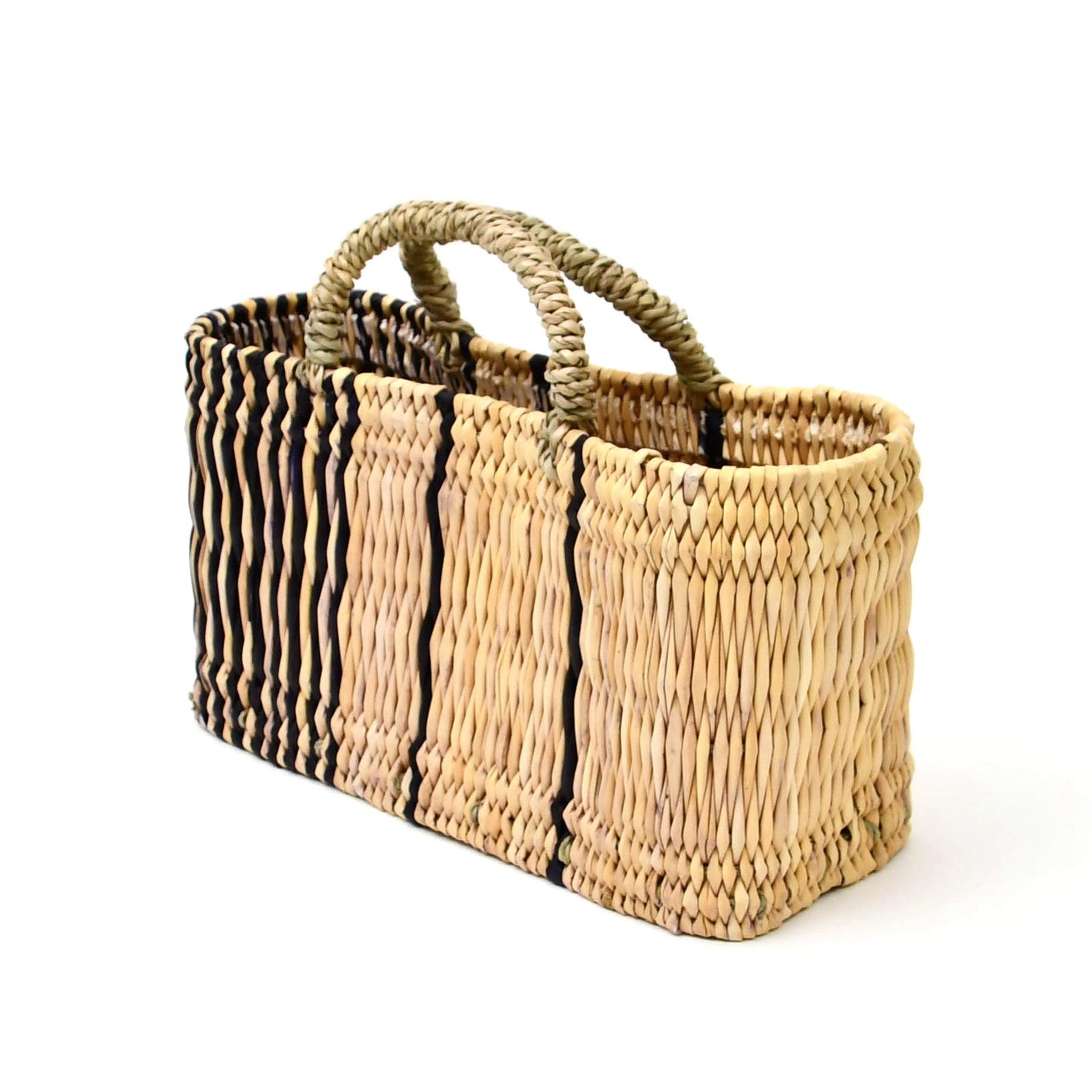 ストロー横長カゴ S ドームハンドル