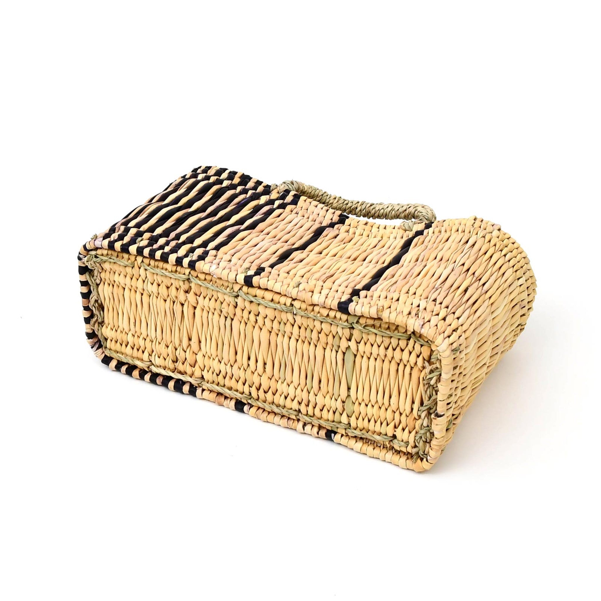 ストロー横長カゴ S ドームハンドル