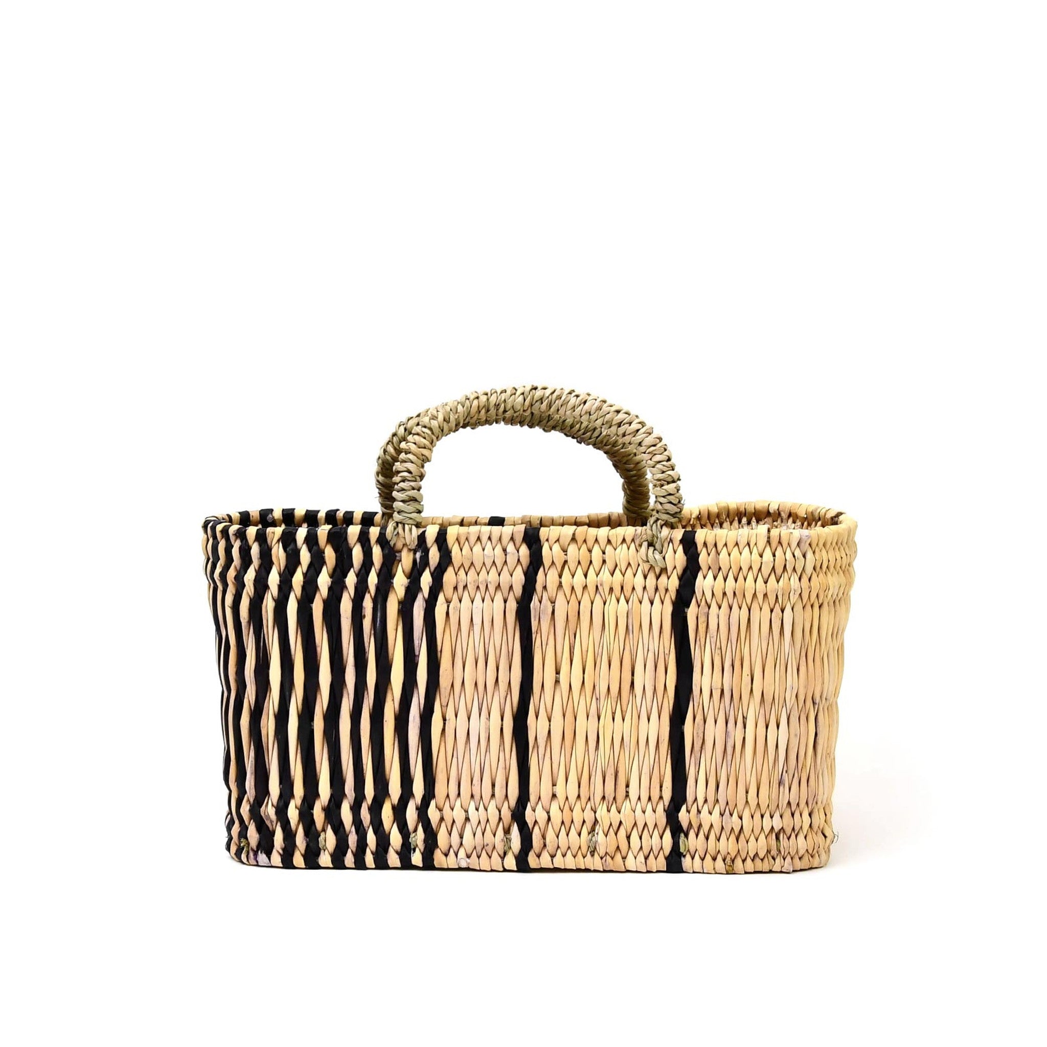 ストロー横長カゴ S ドームハンドル