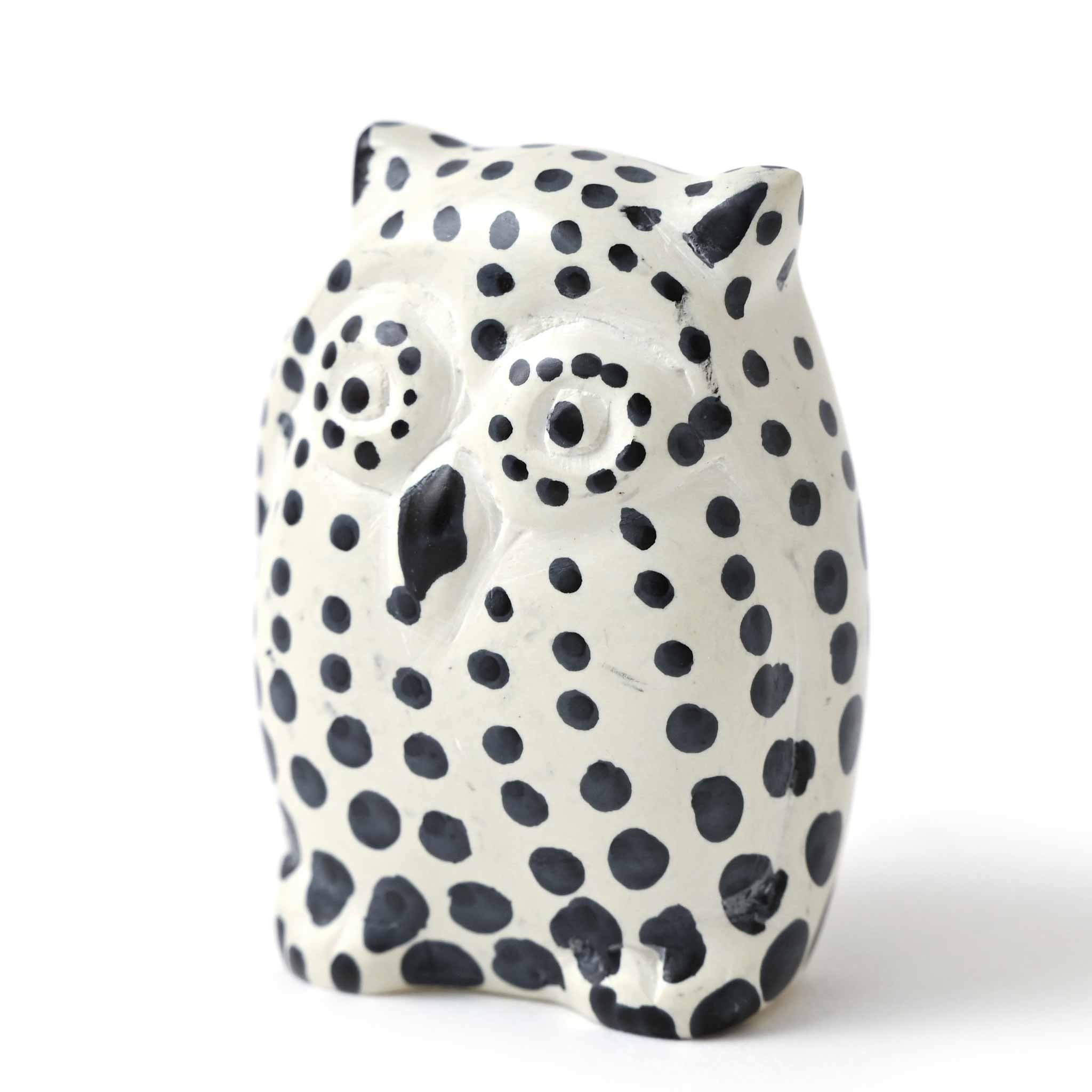 ソープストーン フクロウポルカドット小