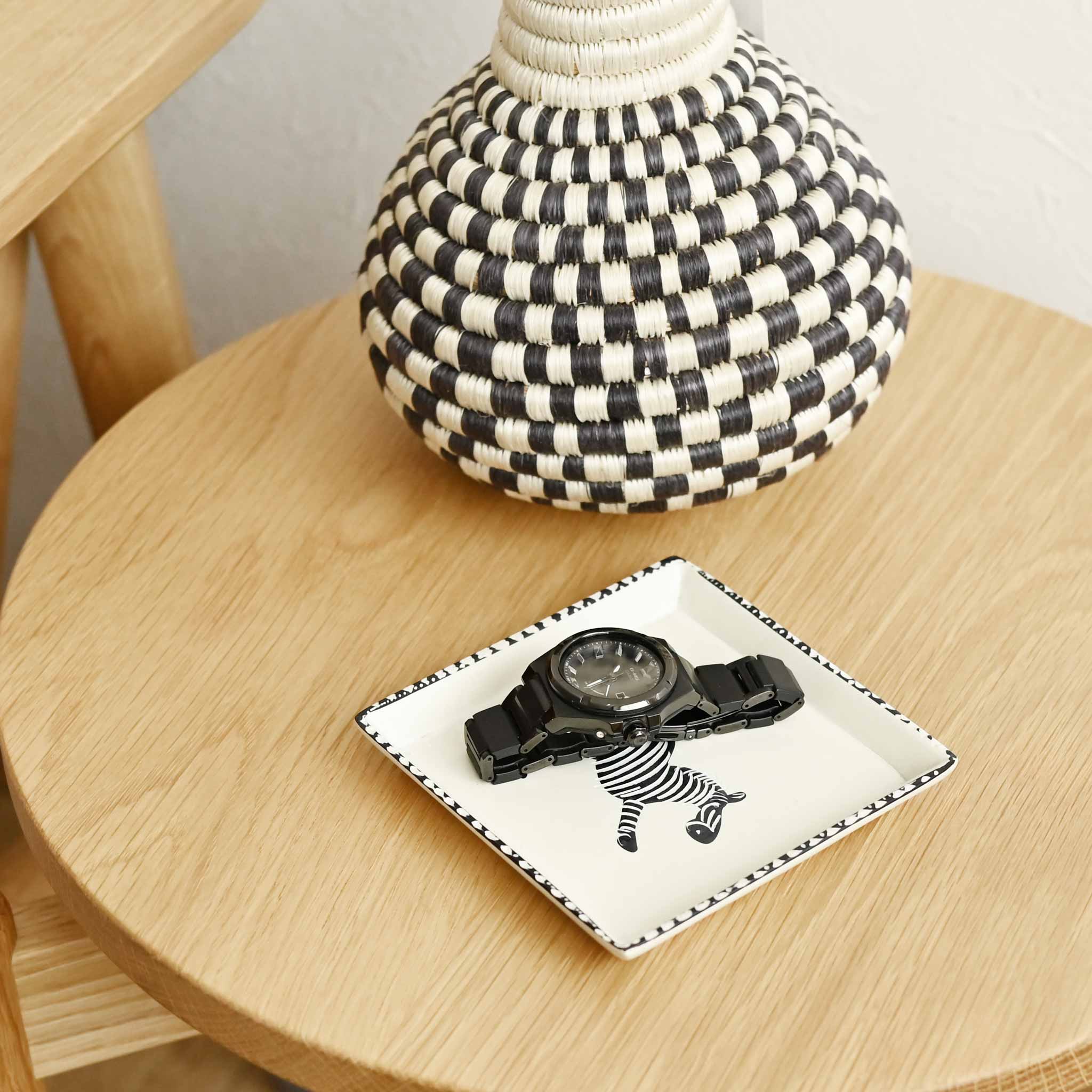 ソープストーン 四角皿 中