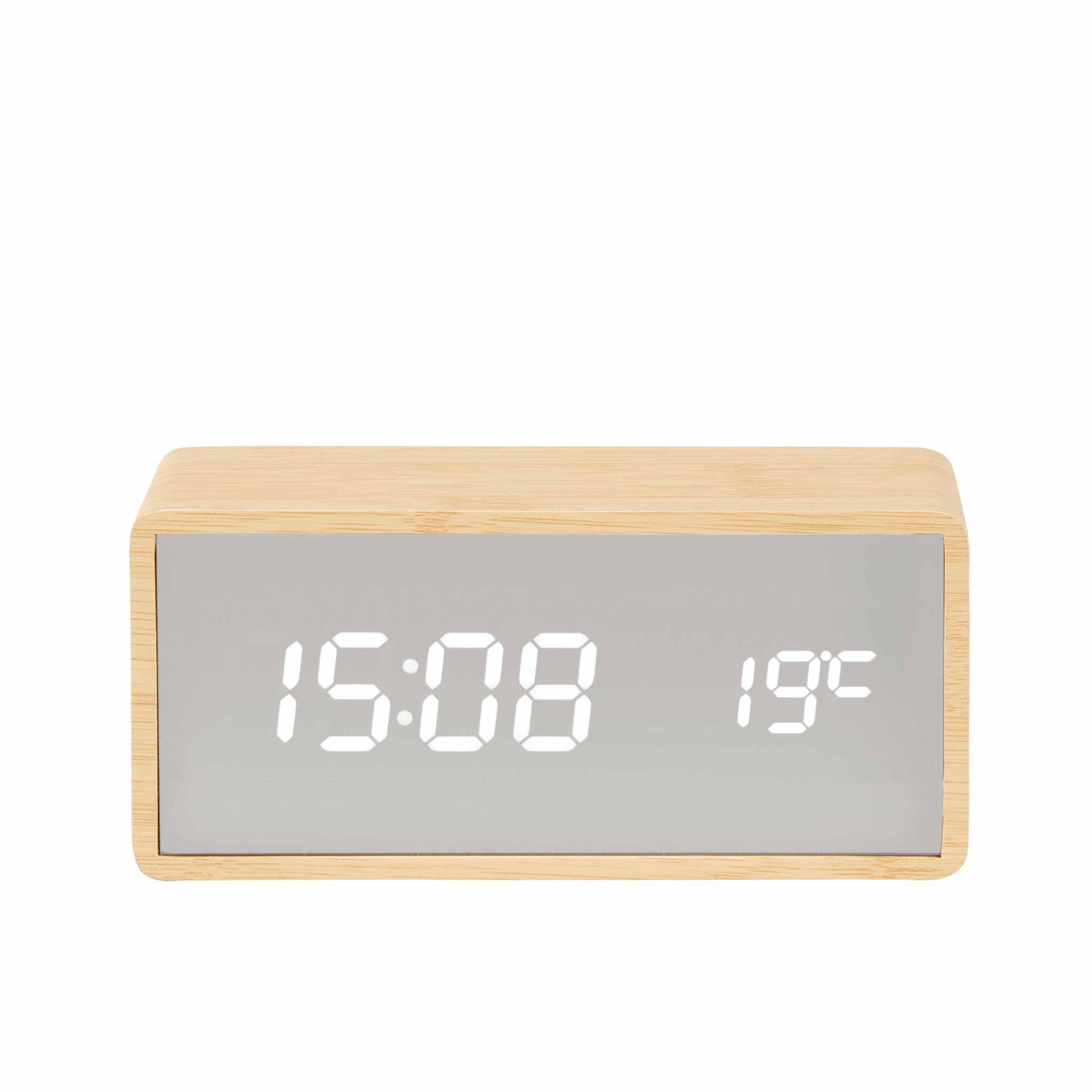 【Karlsson/カールソン】目覚まし時計 デジタル置き時計 Silver Mirror