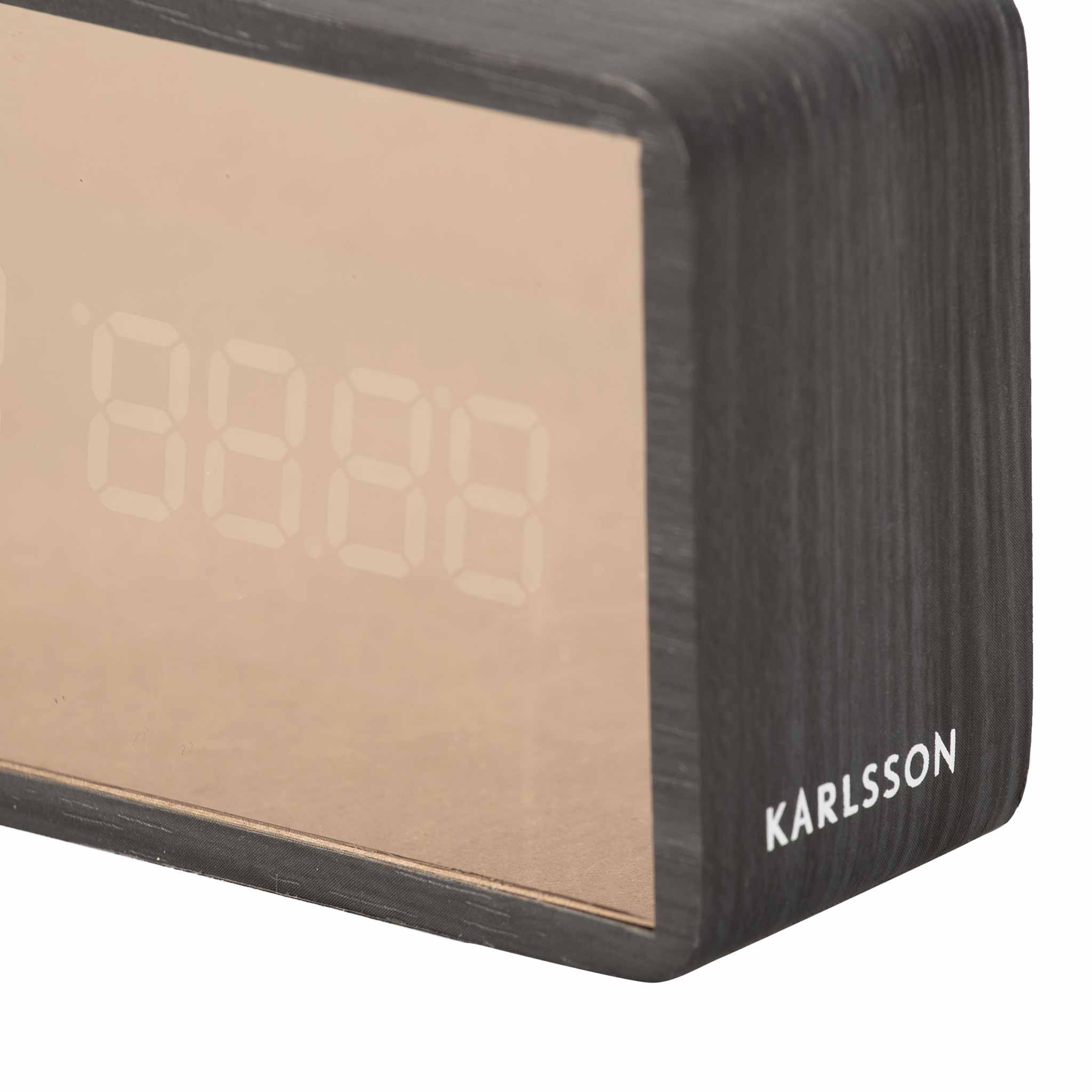 【Karlsson/カールソン】目覚まし時計 デジタル置き時計 Silver Mirror