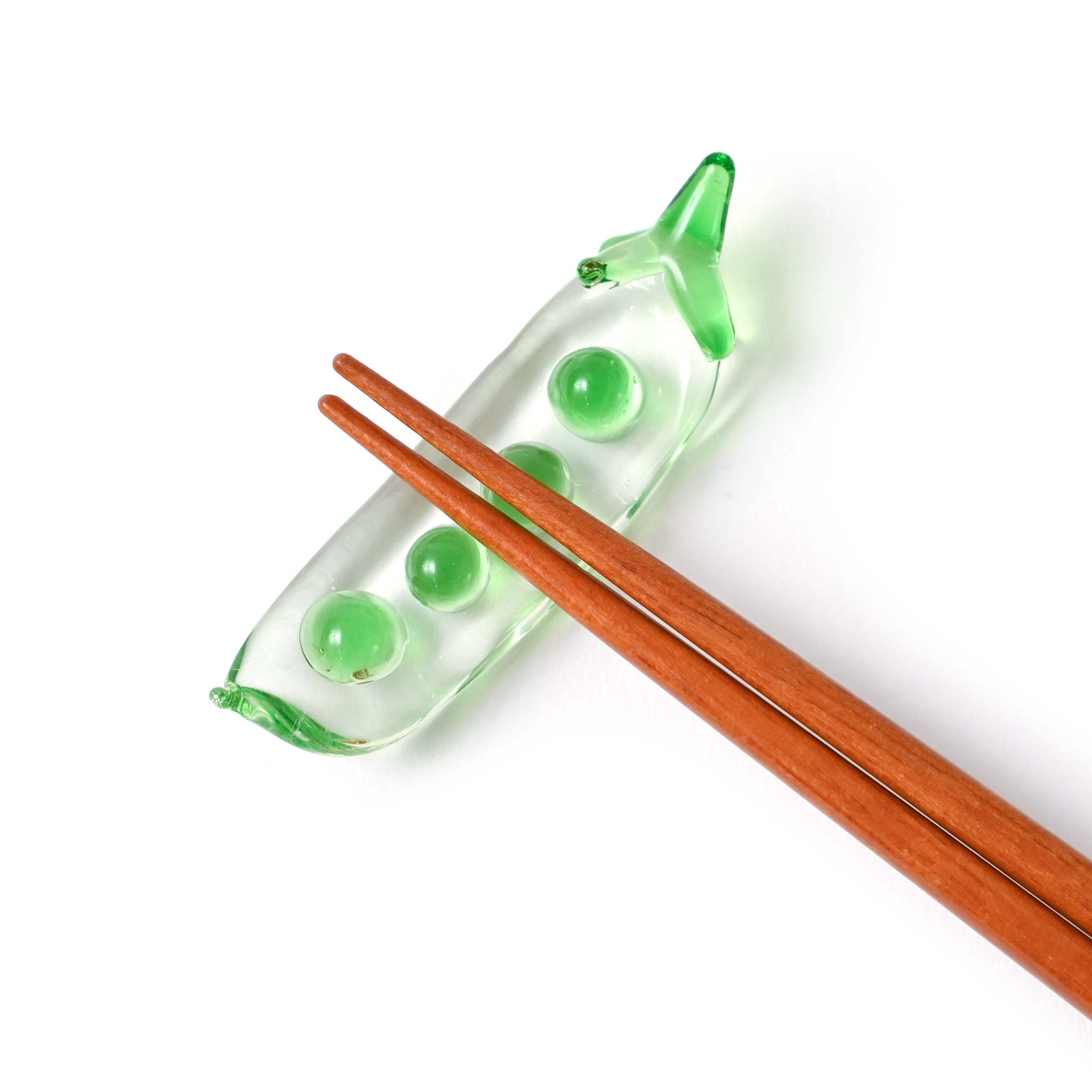 ガラス箸置き さやえんどう