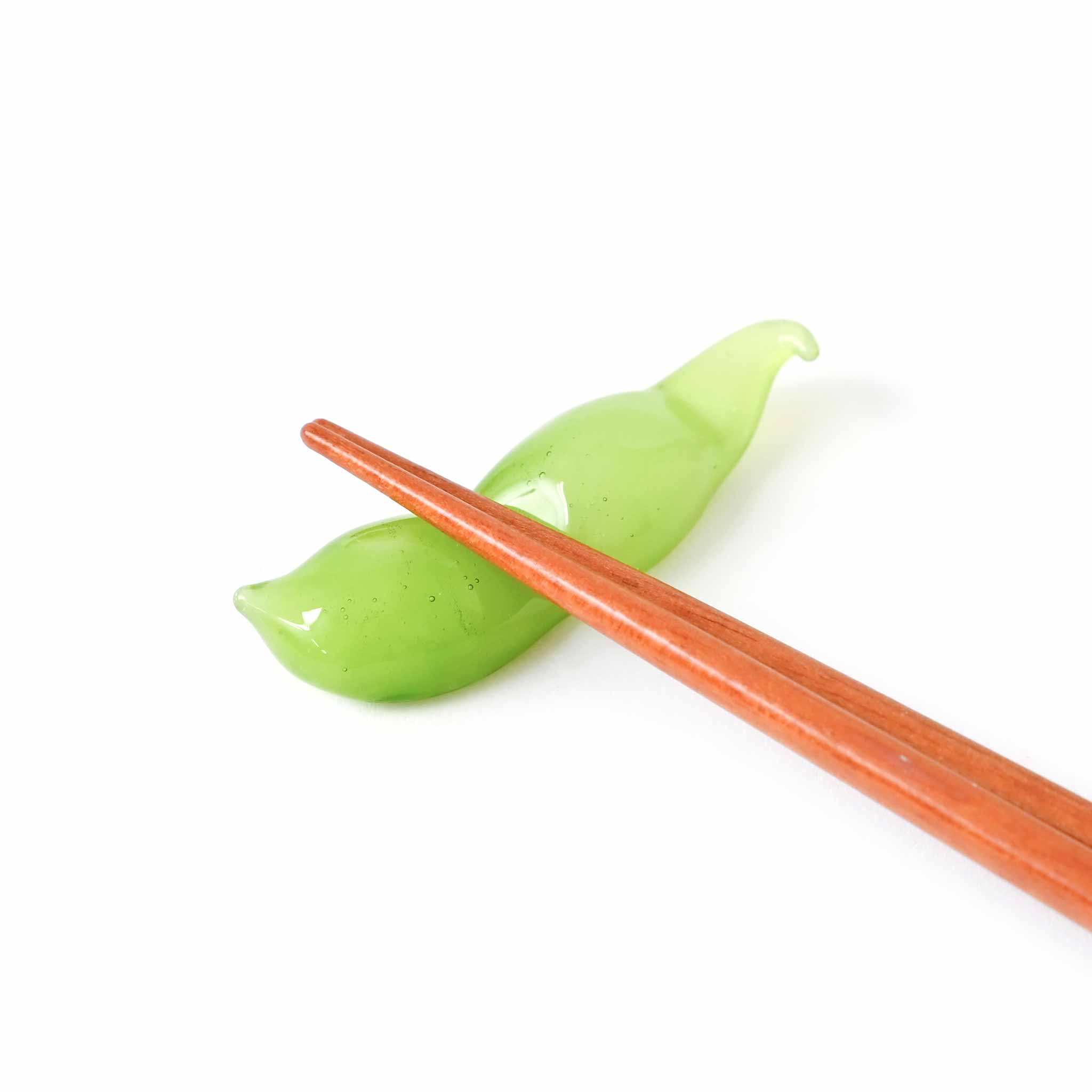 ガラス箸置き 枝豆