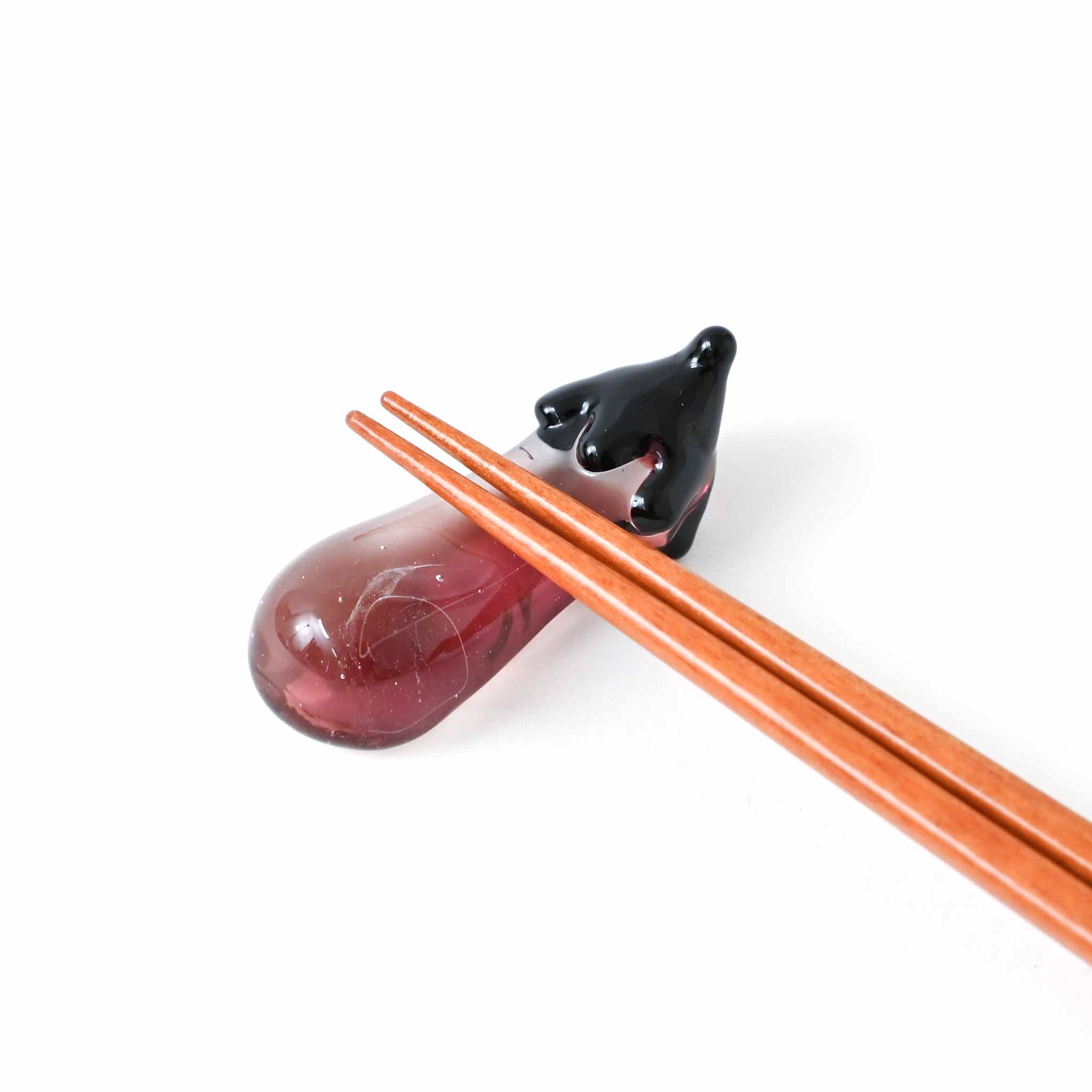 ガラス箸置き 茄子
