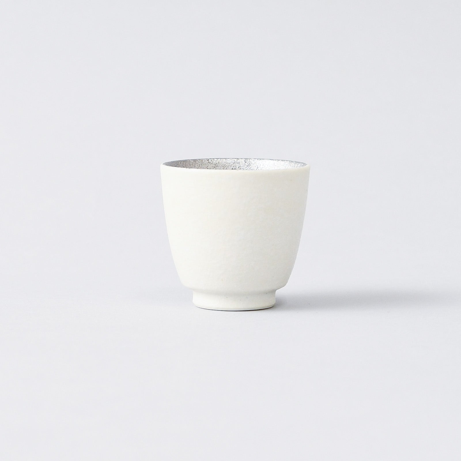 【陶悦窯】白マット銀塗 盃