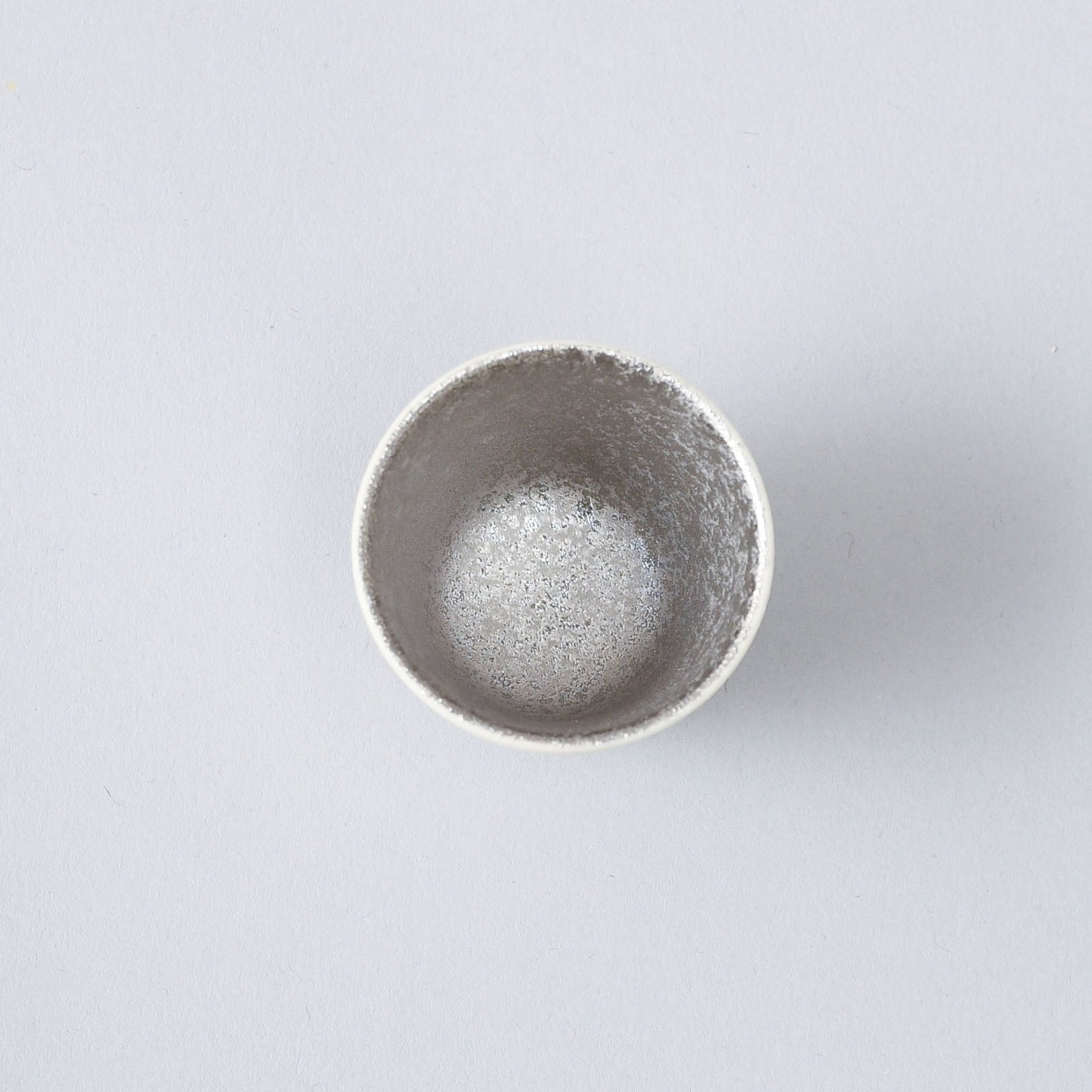 【陶悦窯】白マット銀塗 盃