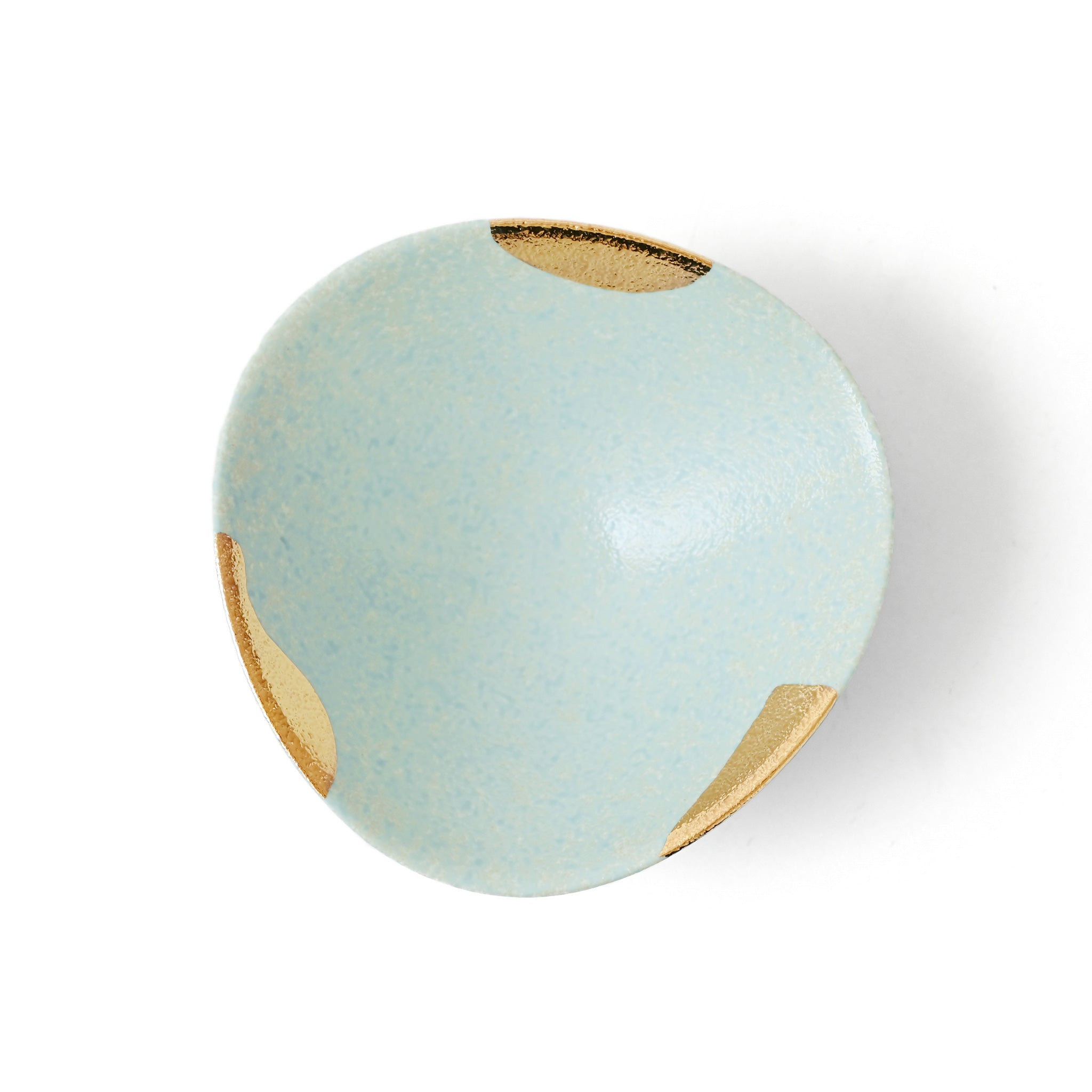 【陶悦窯】トルコ青 金字紋 京小丼