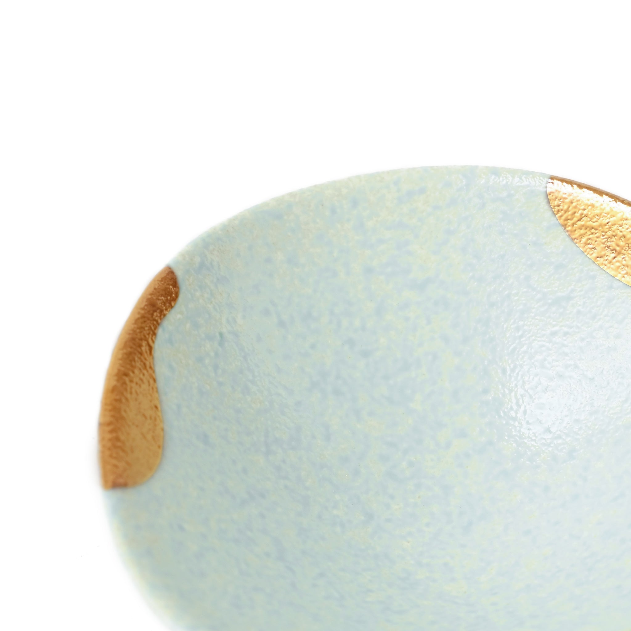 【陶悦窯】トルコ青 金字紋 京小丼